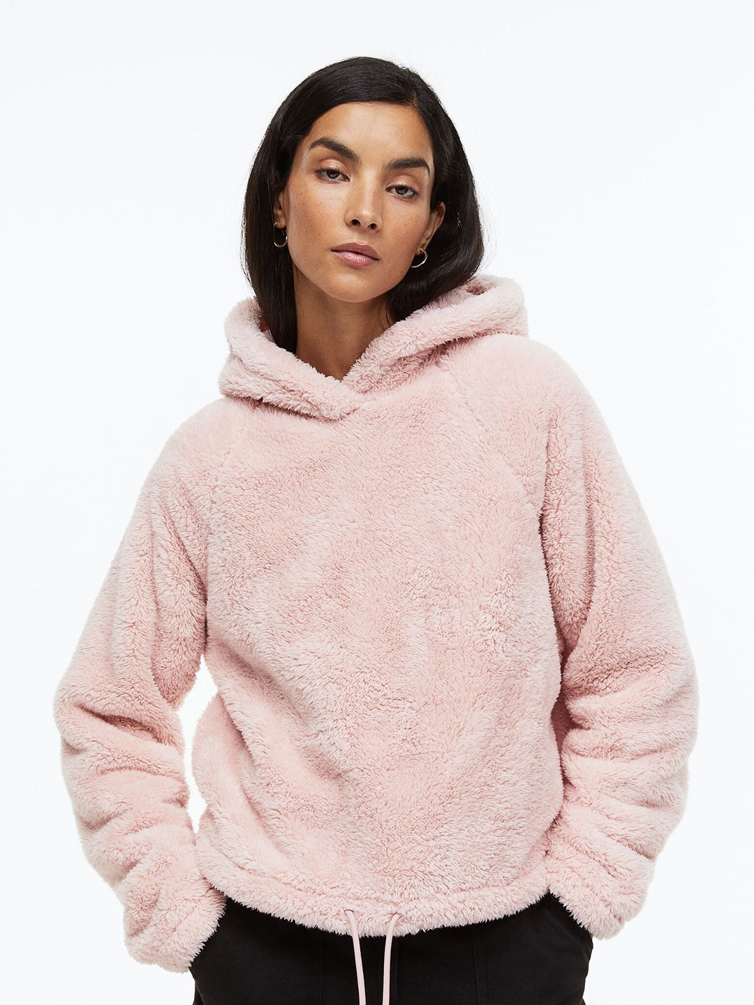 

H&M Women Teddy Hoodie, Pink