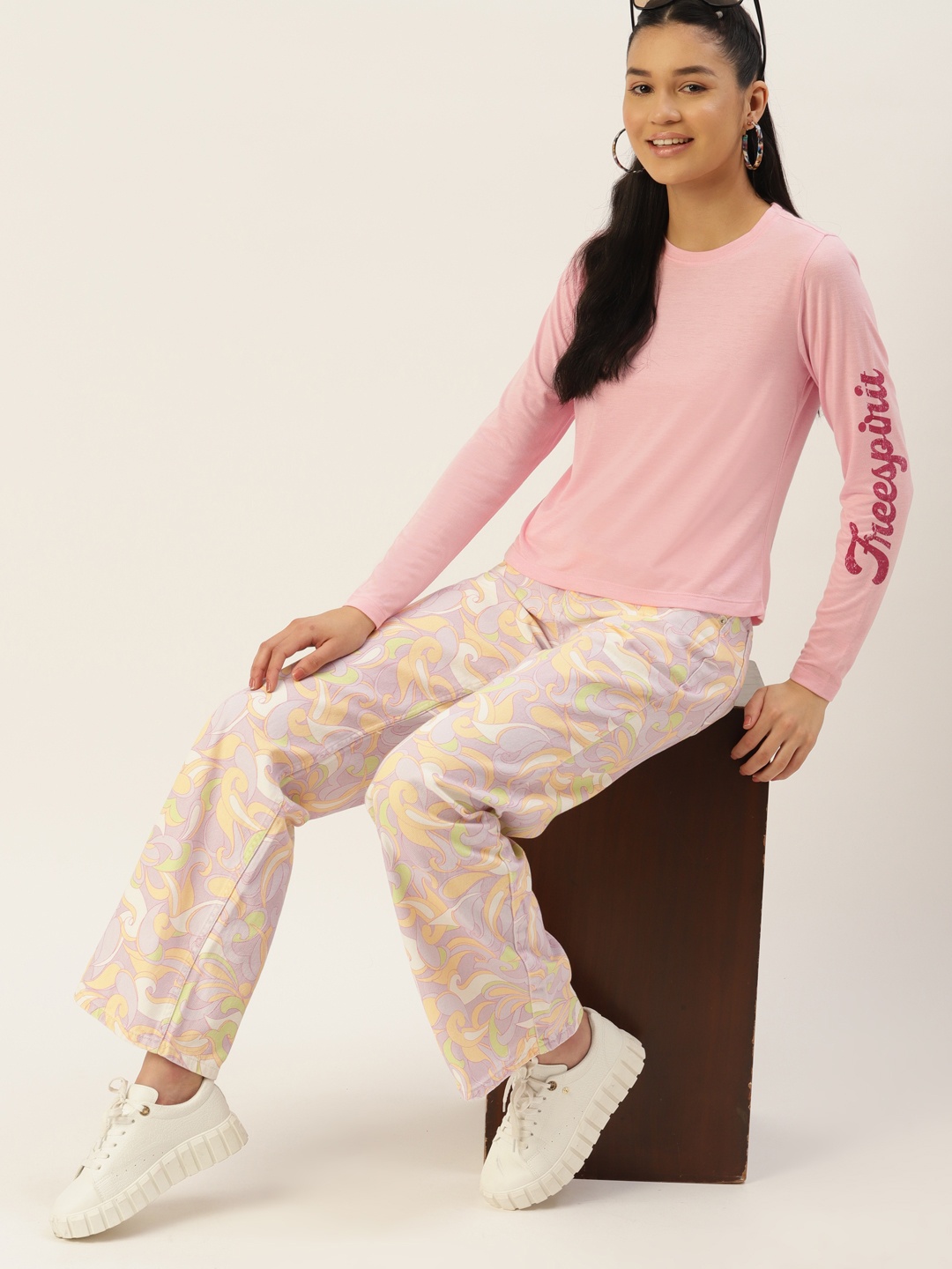 

DressBerry Women Typography Printed Slim Fit T-shirt, Pink
