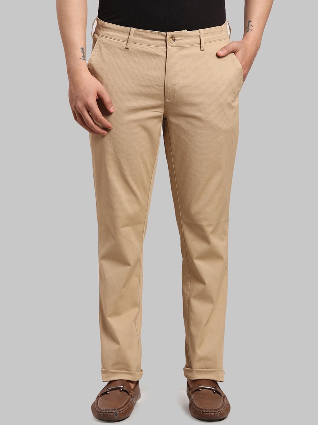 

ColorPlus Men Regular Trousers, Khaki