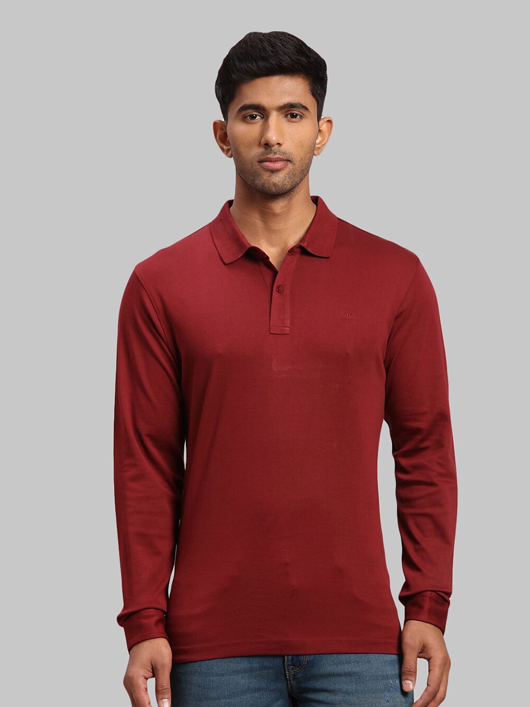 

ColorPlus Men Polo Collar Cotton T-shirt, Maroon