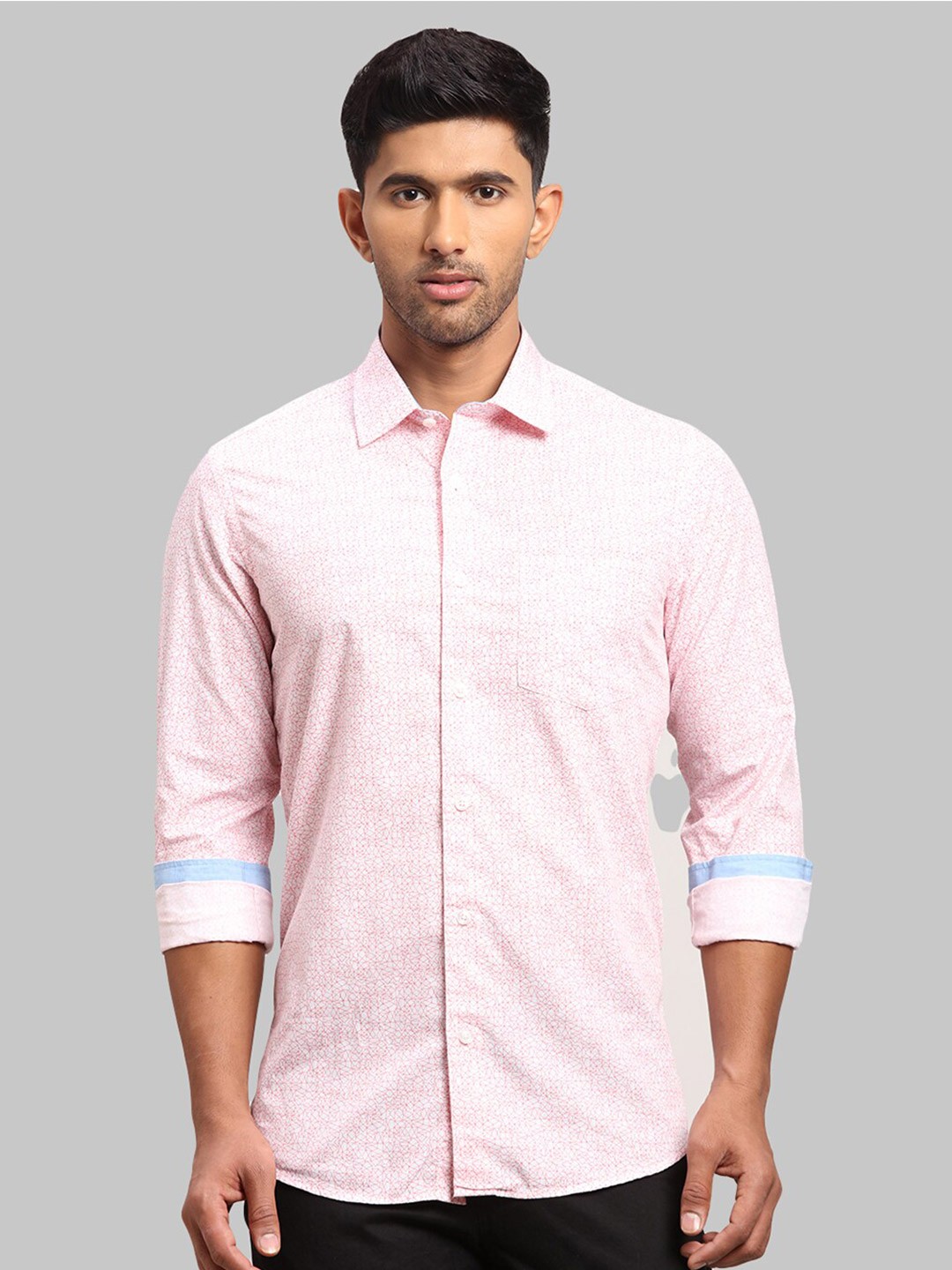 

ColorPlus Men Printed Cotton Casual Shirt, Pink