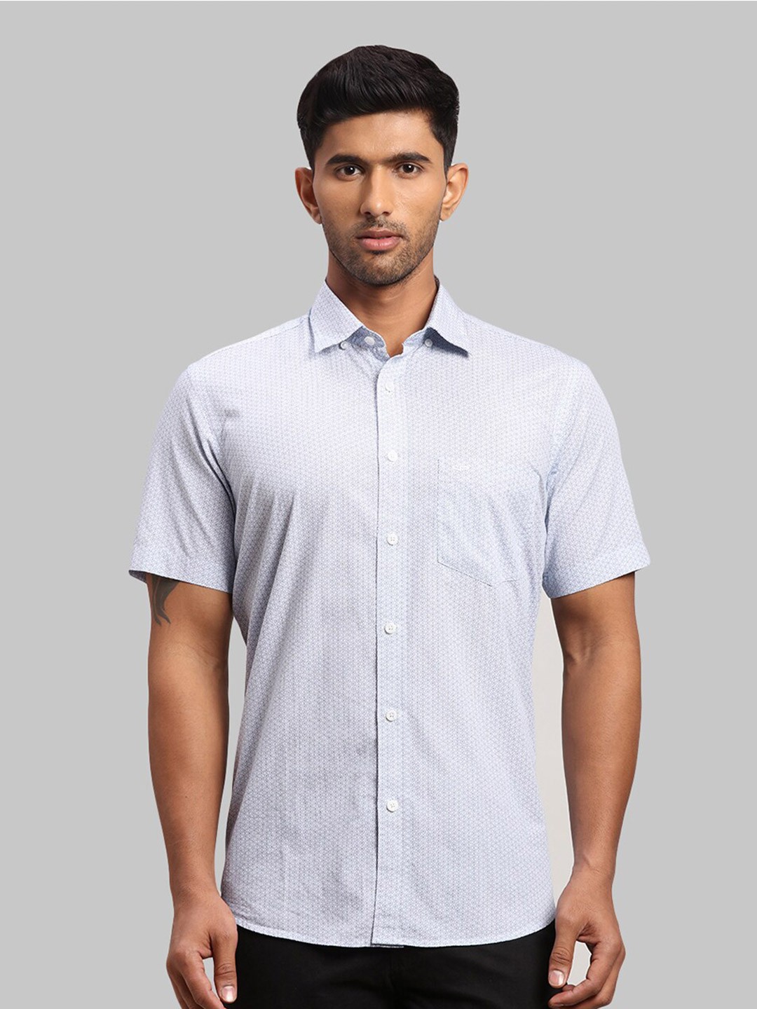 

ColorPlus Men Printed Cotton Tailored Fit Casual Shirt, Blue
