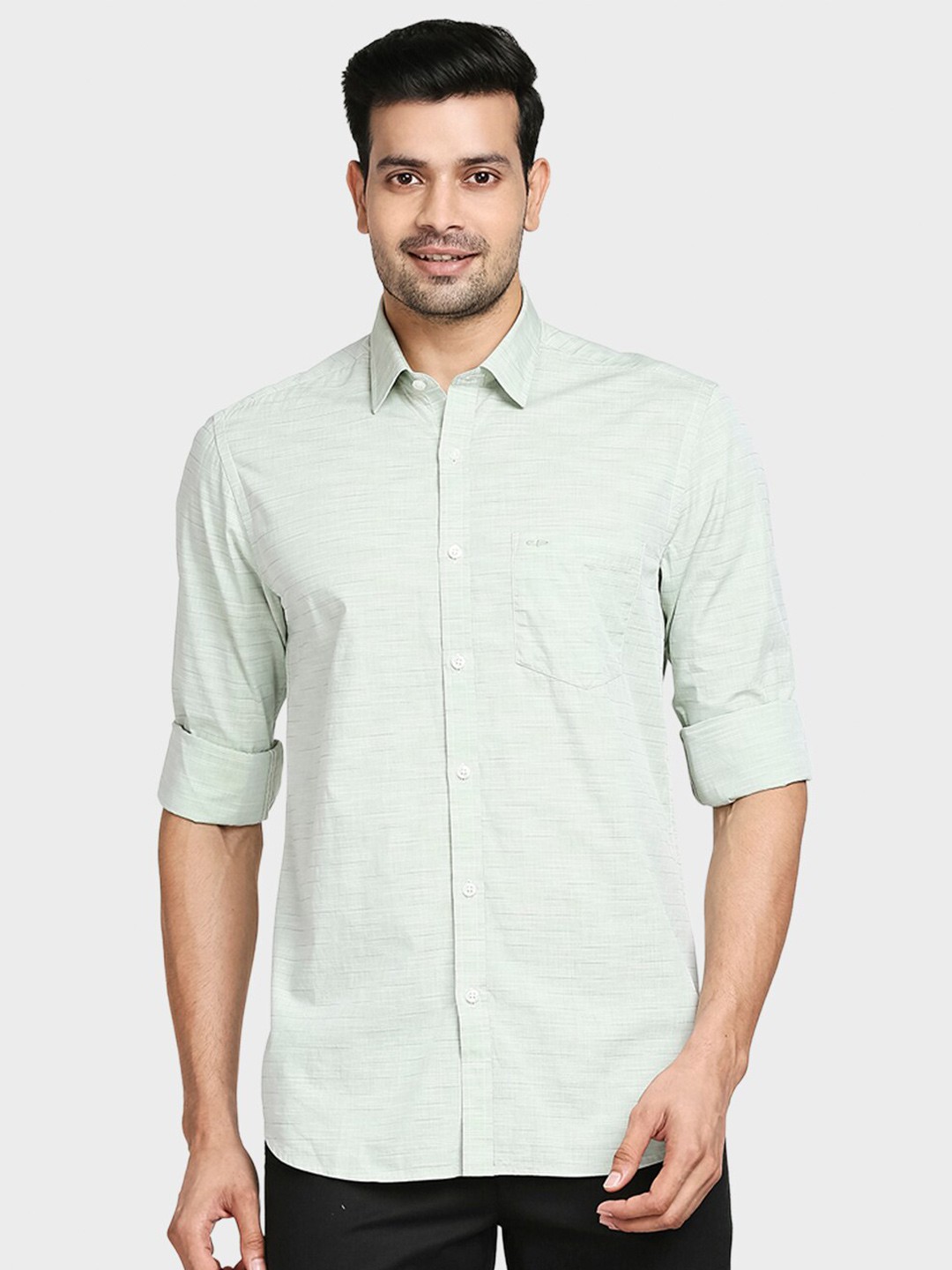 

ColorPlus Men Tailored Fit Cotton Casual Shirt, Green