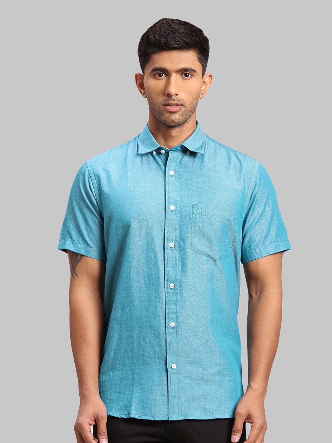 

ColorPlus Men Cotton Tailored Fit Casual Shirt, Blue