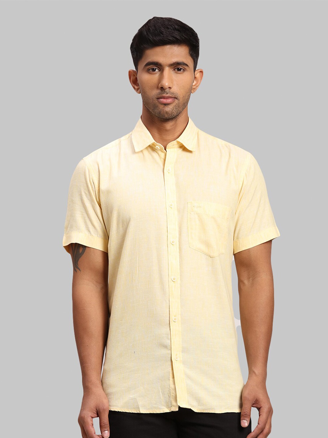 

ColorPlus Men Cotton Tailored Fit Casual Shirt, Yellow