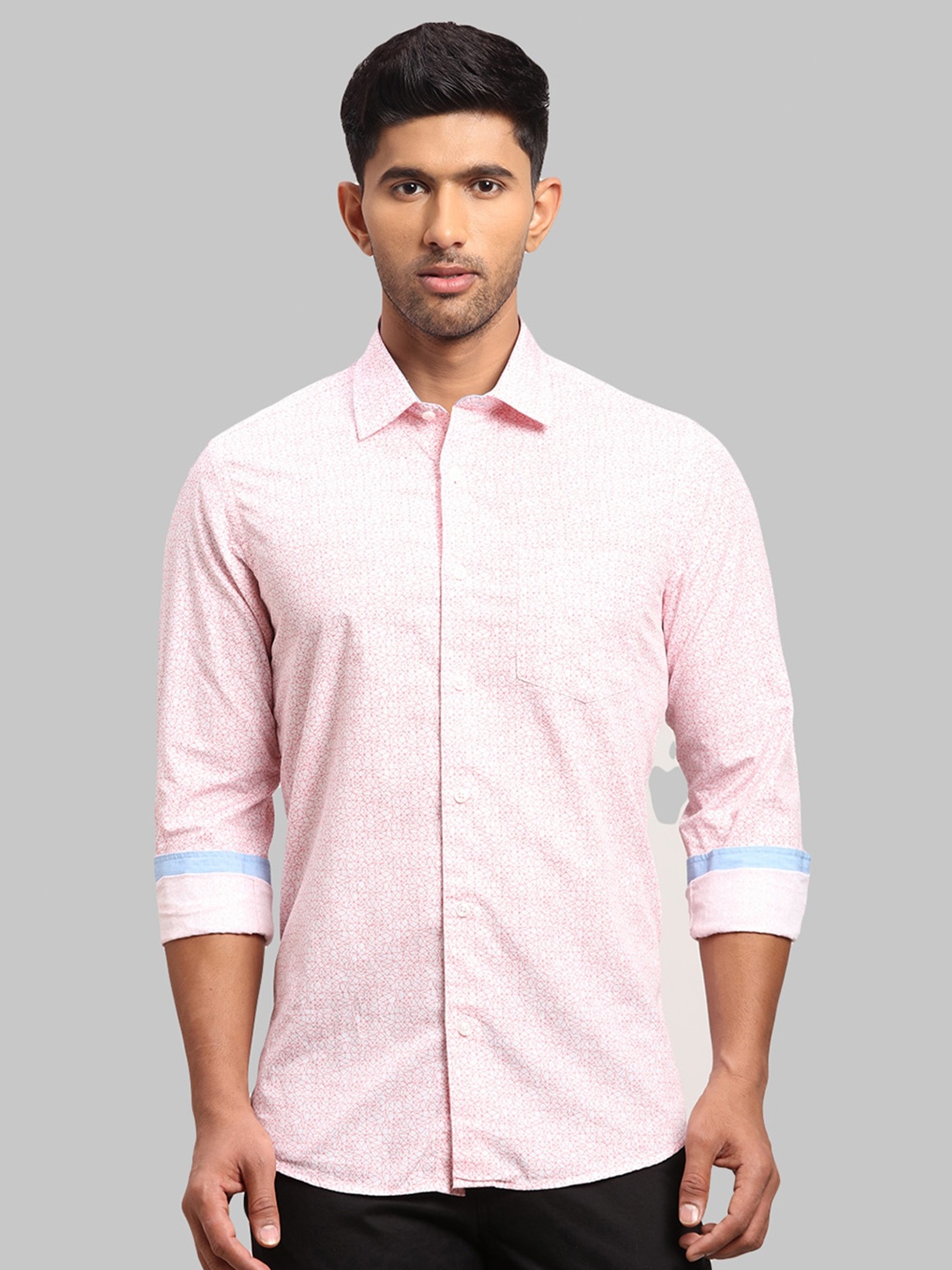 

ColorPlus Men Printed Cotton Casual Shirt, Pink