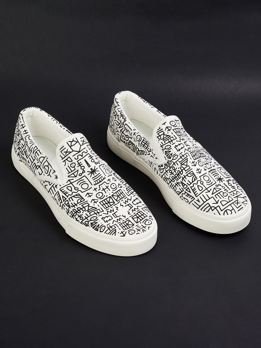 

Forca Men Printed Slip-On Sneakers, White