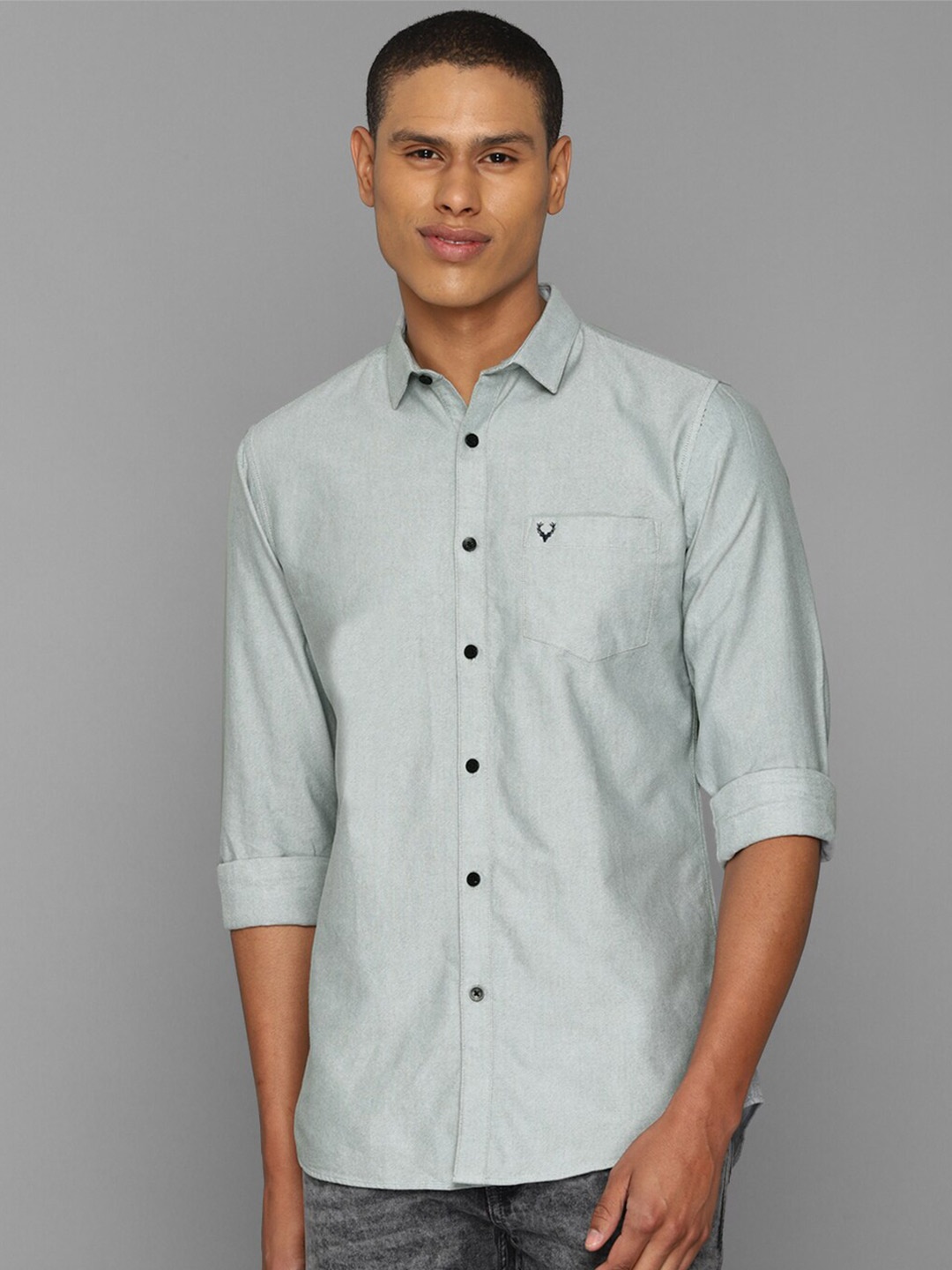 

Allen Solly Men Slim Fit Casual Cotton Shirt, Grey