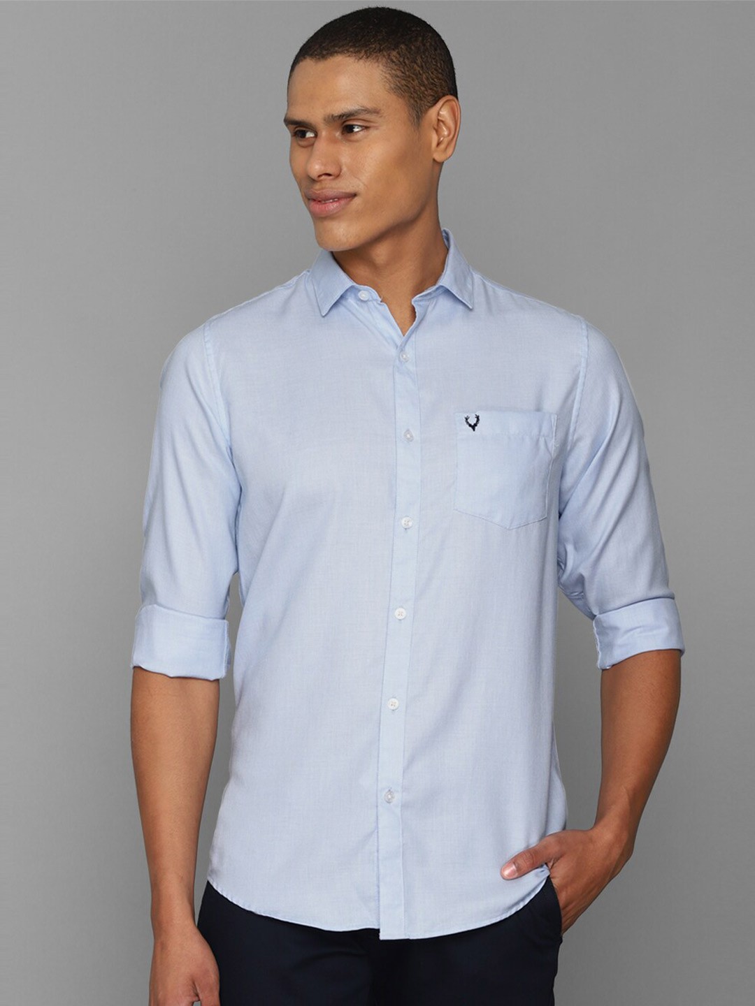 

Allen Solly Men Slim Fit Casual Cotton Shirt, Blue
