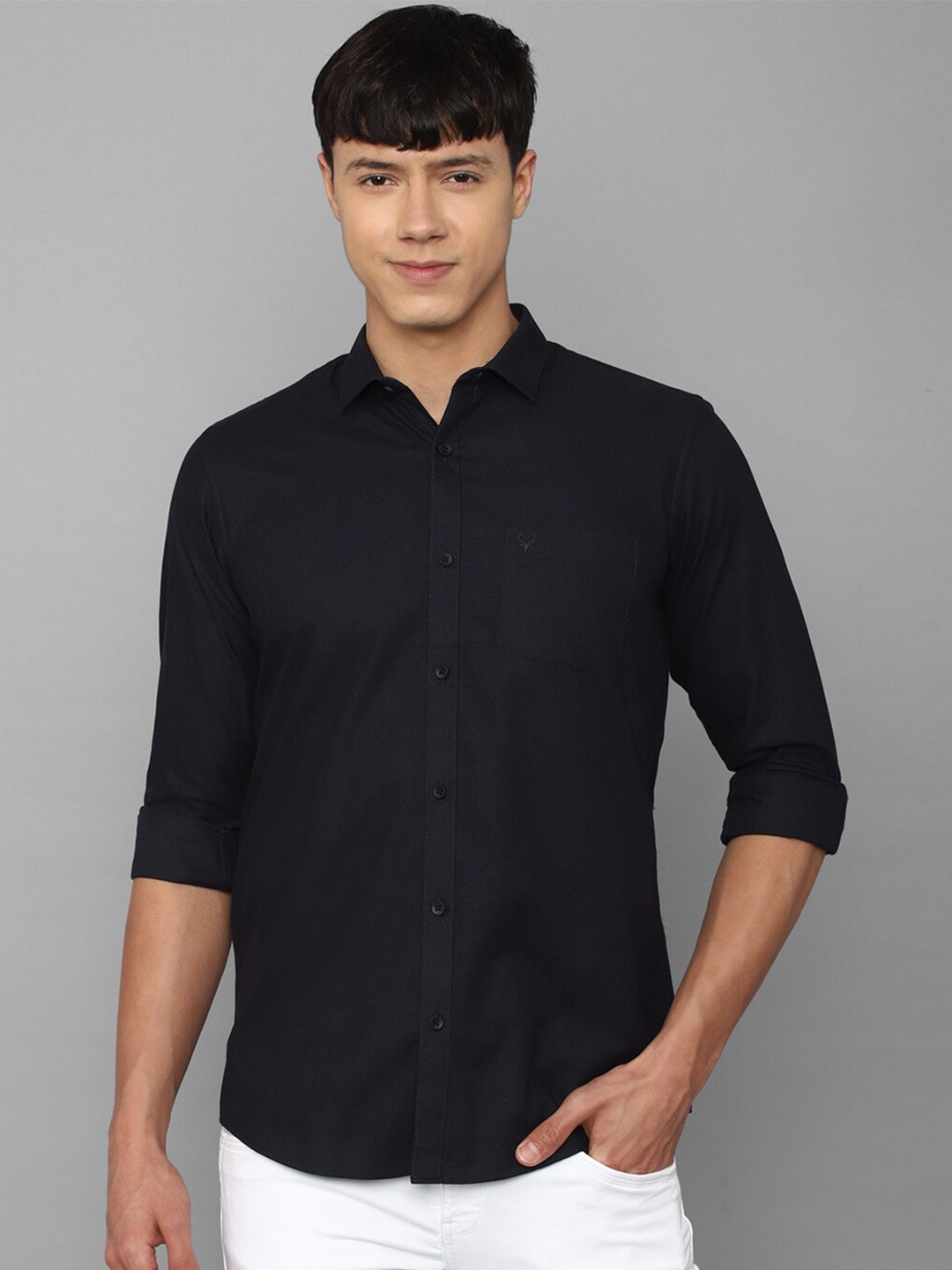 

Allen Solly Men Slim Fit Casual Shirt, Black