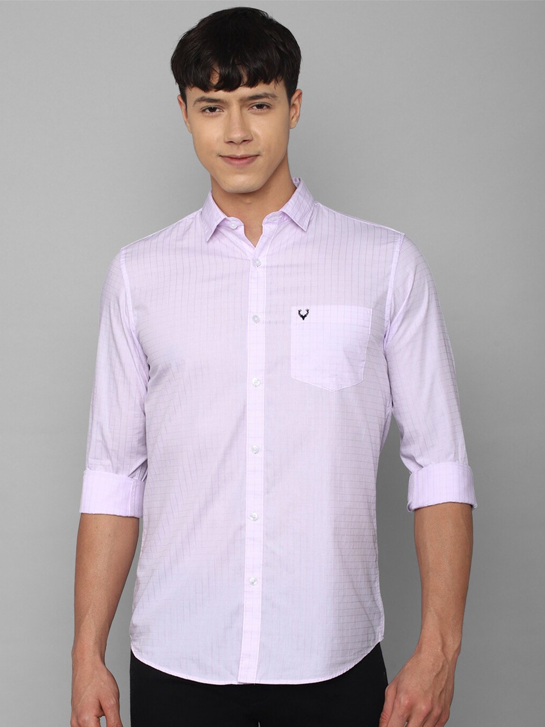 

Allen Solly Men Slim Fit Checked Casual Shirt, Lavender