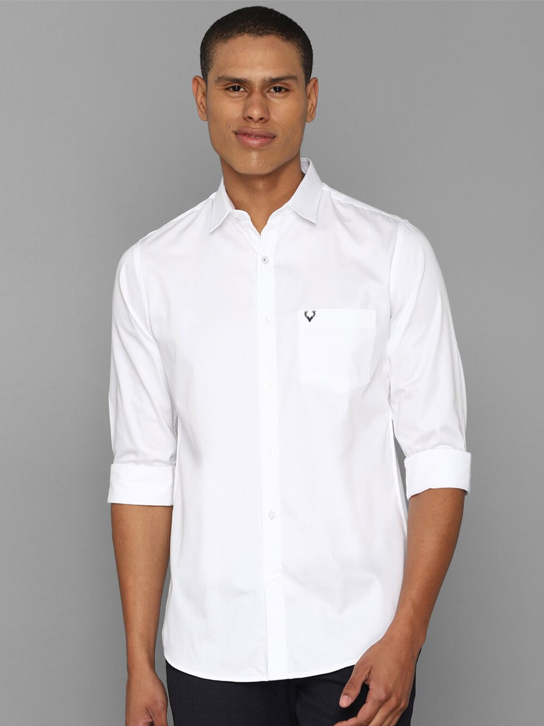 

Allen Solly Men Slim Fit Casual Pure Cotton Shirt, White