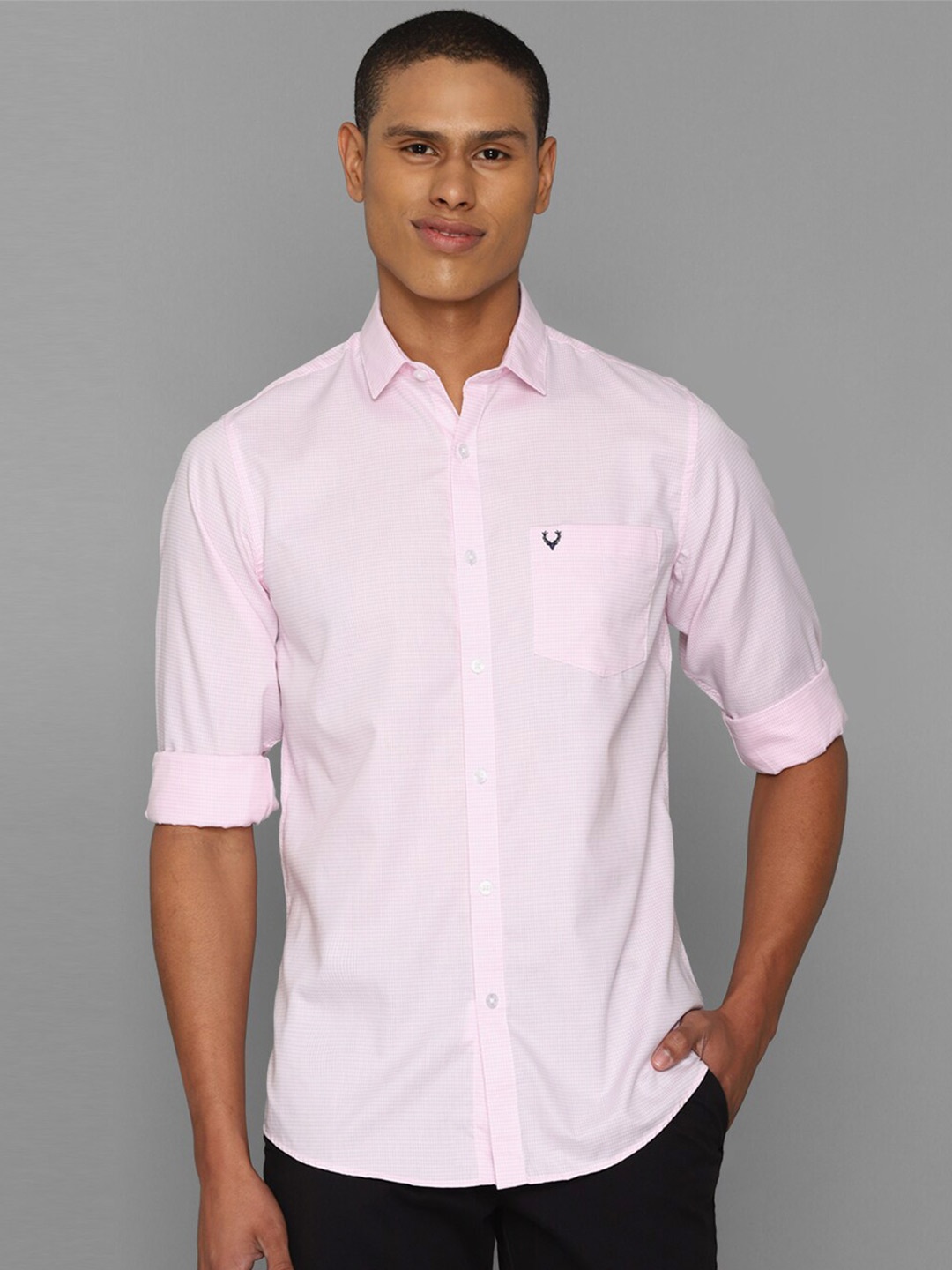 

Allen Solly Slim Fit Printed Casual Pure Cotton Shirt, Pink