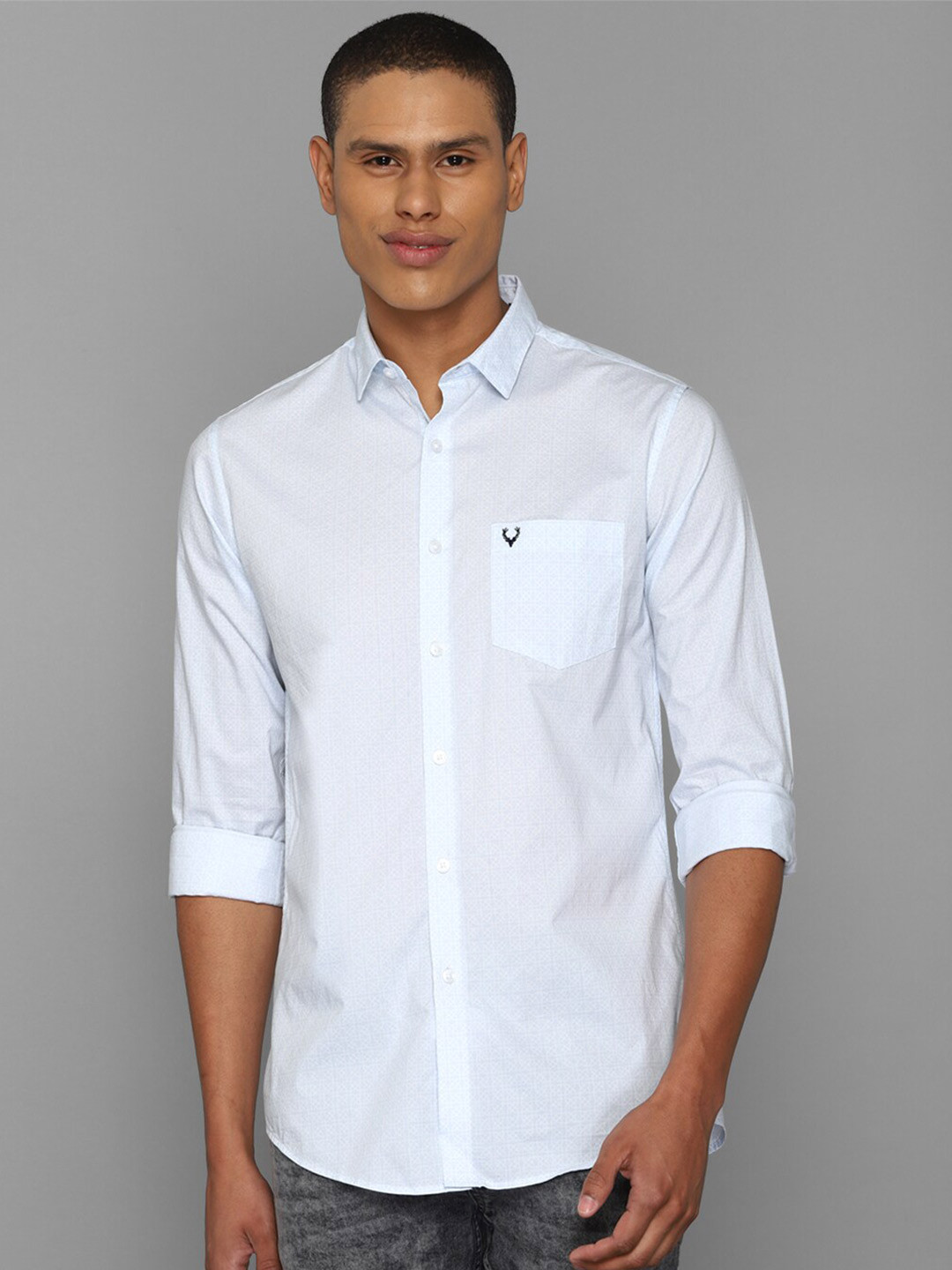 

Allen Solly Men Blue Slim Fit Casual Pure Cotton Shirt
