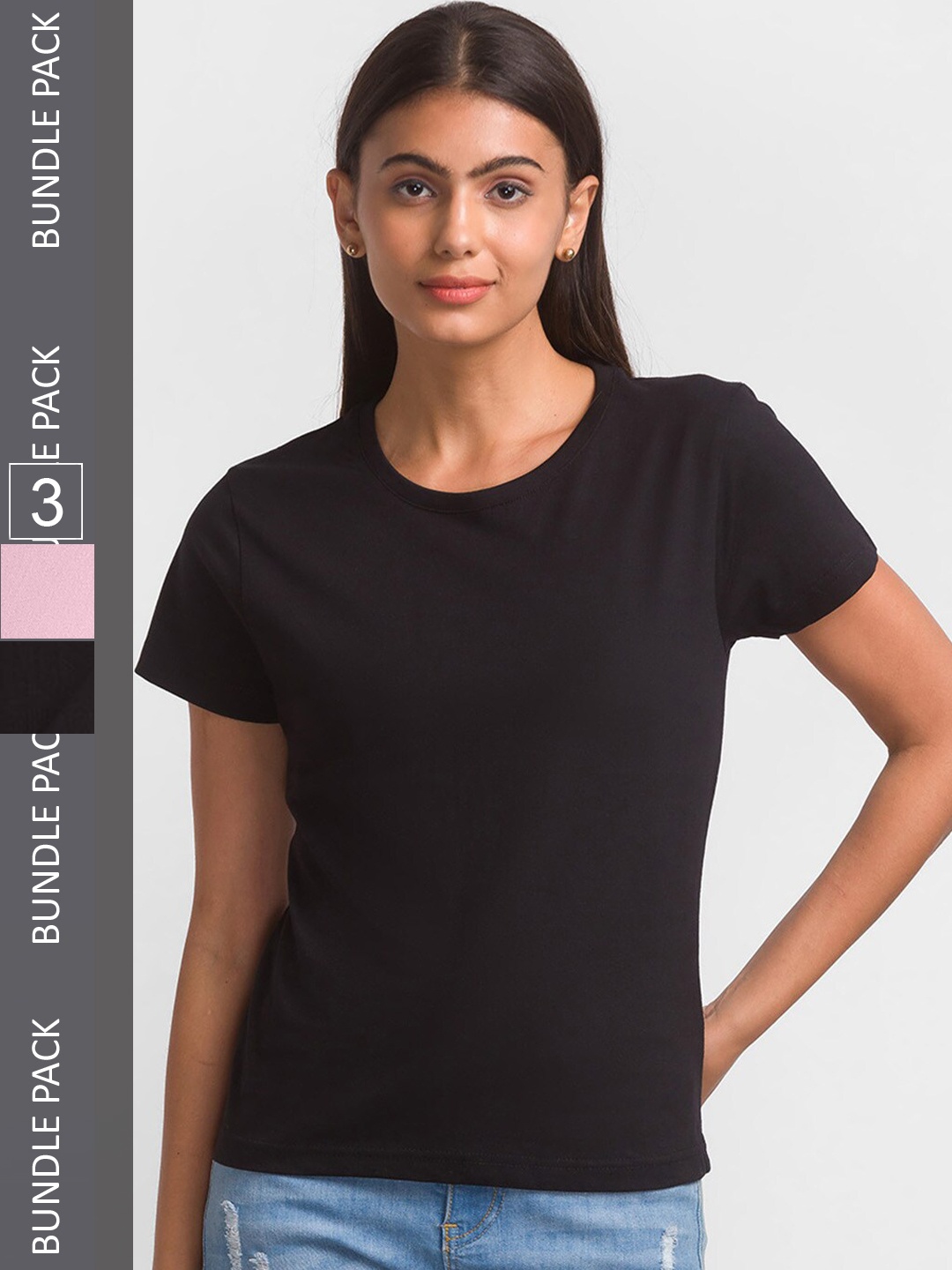 

FashionRack Women Pack of 3 Lounge T-shirts, Black