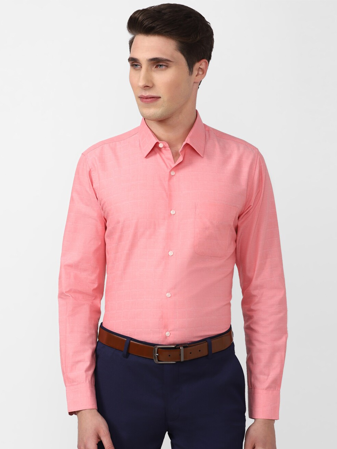 

Peter England Men Comfort Formal Shirt, Pink