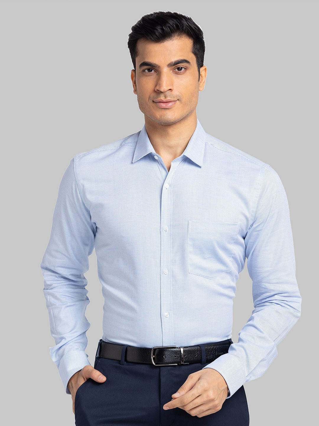 

Park Avenue Men Cotton Slim Fit Formal Shirt, Blue