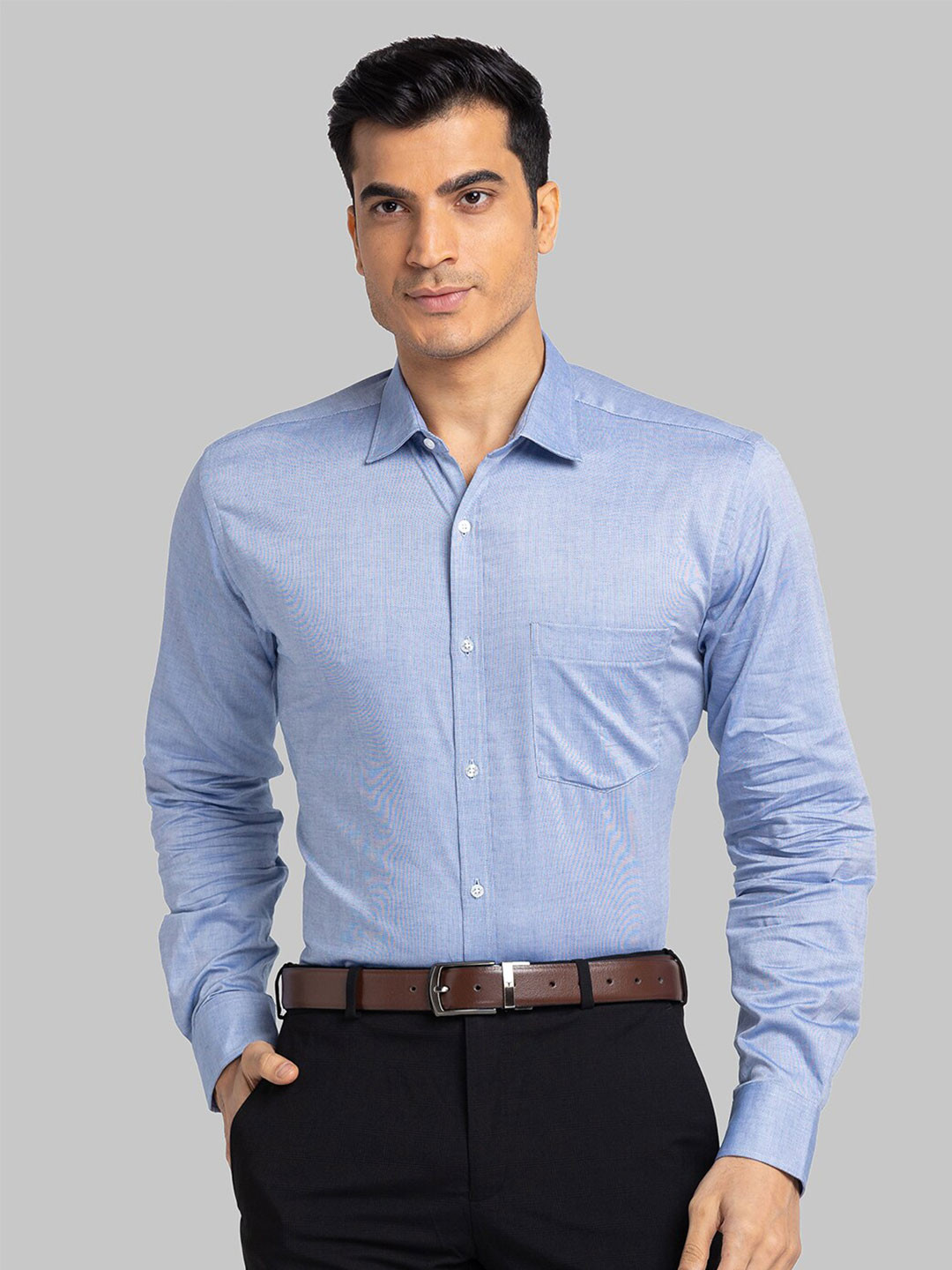 

Park Avenue Men Cotton Slim Fit Formal Shirt, Blue