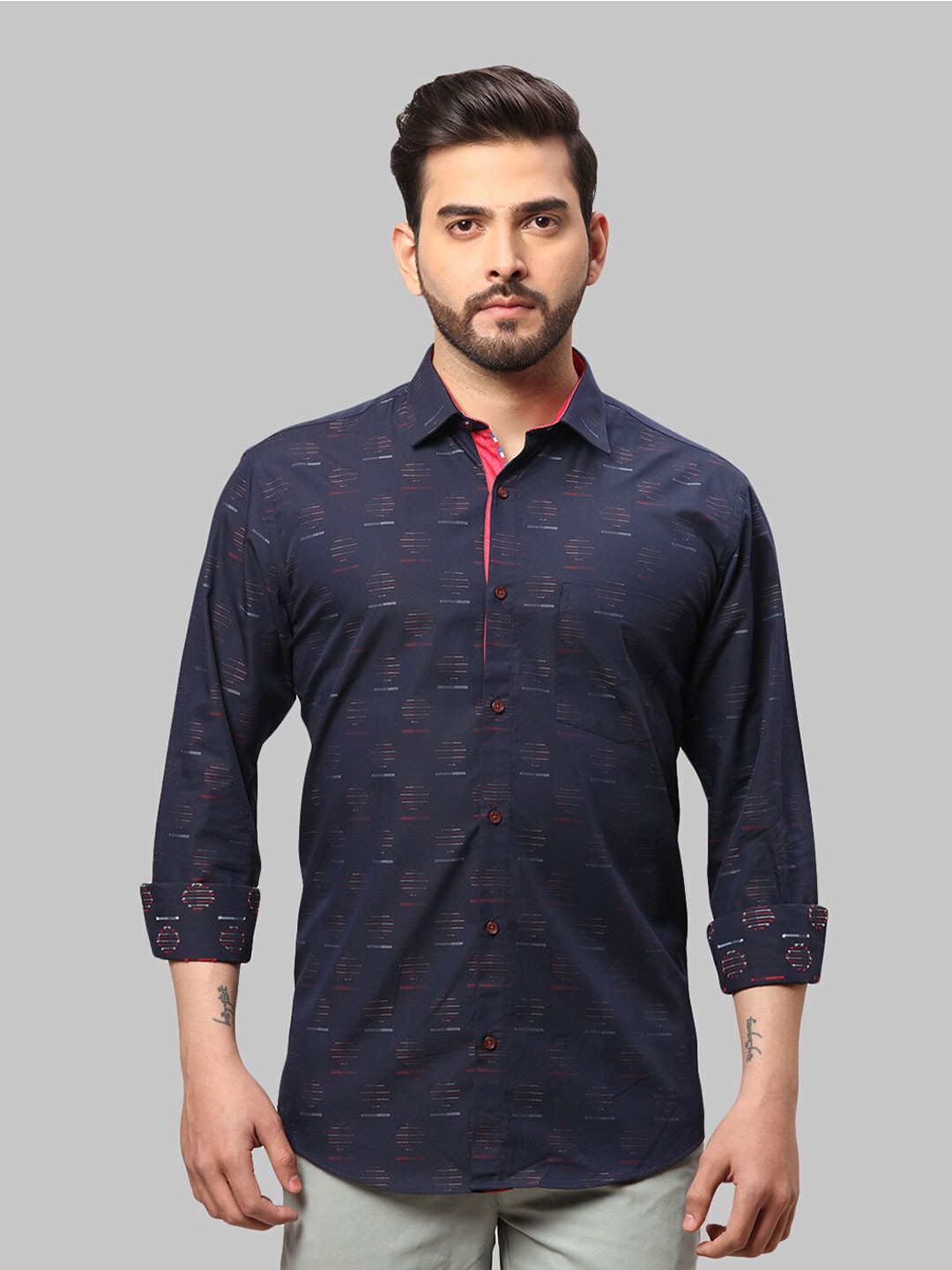 

Park Avenue Slim Fit Printed Cotton Casual Shirt, Blue