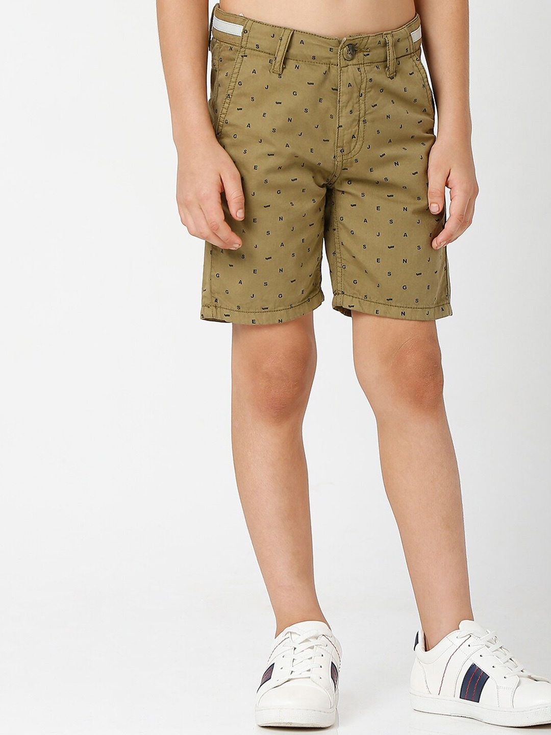 

GAS Boys Conversational Printed Slim Fit Shorts, Green