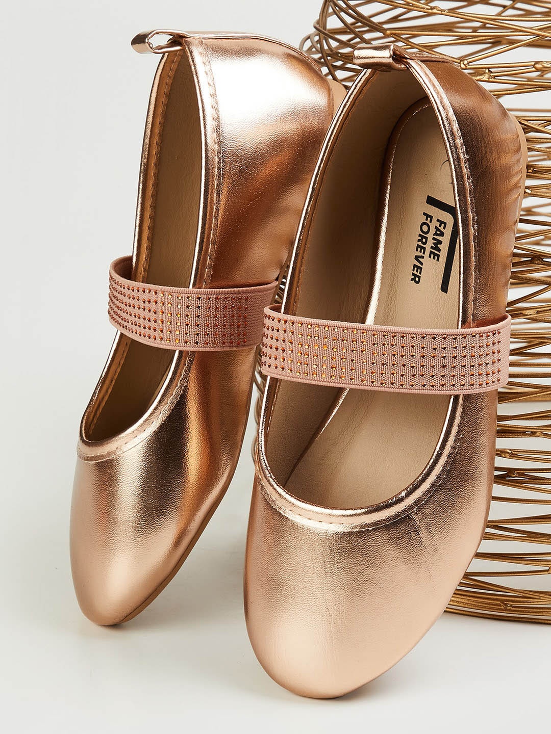 

Fame Forever by Lifestyle Girls Embellished Ballerinas Flats, Gold