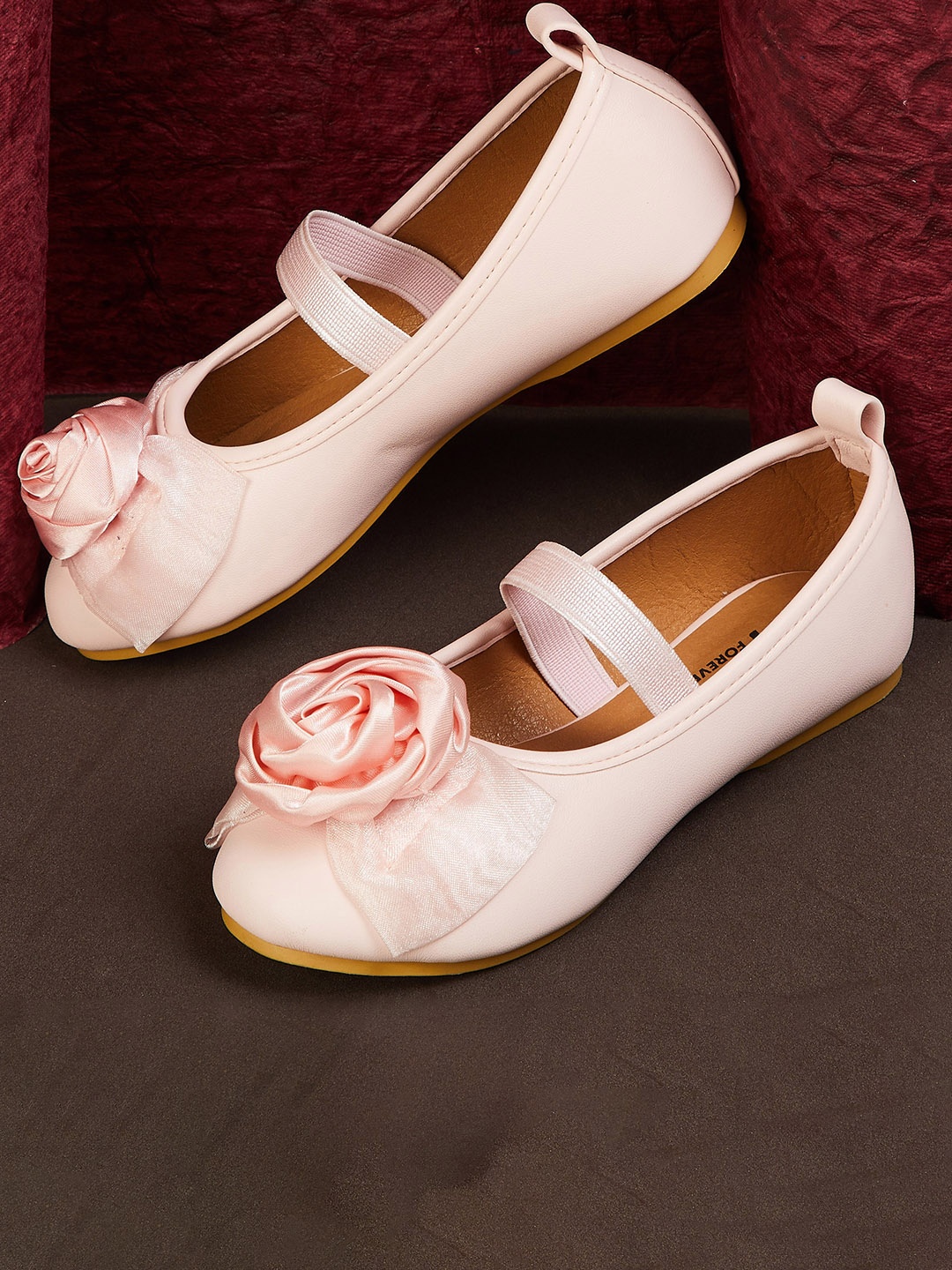 

Fame Forever by Lifestyle Girls Ballerinas With Bows Flats, Pink