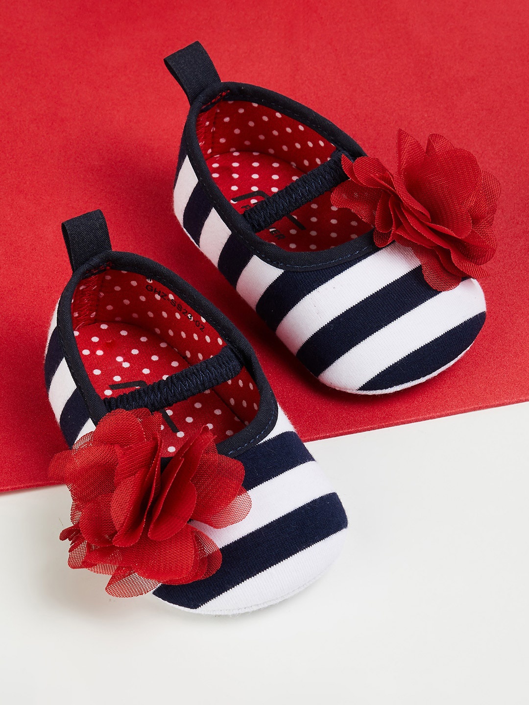 

Fame Forever by Lifestyle Girls Printed Ballerinas With Bows Flats, Navy blue