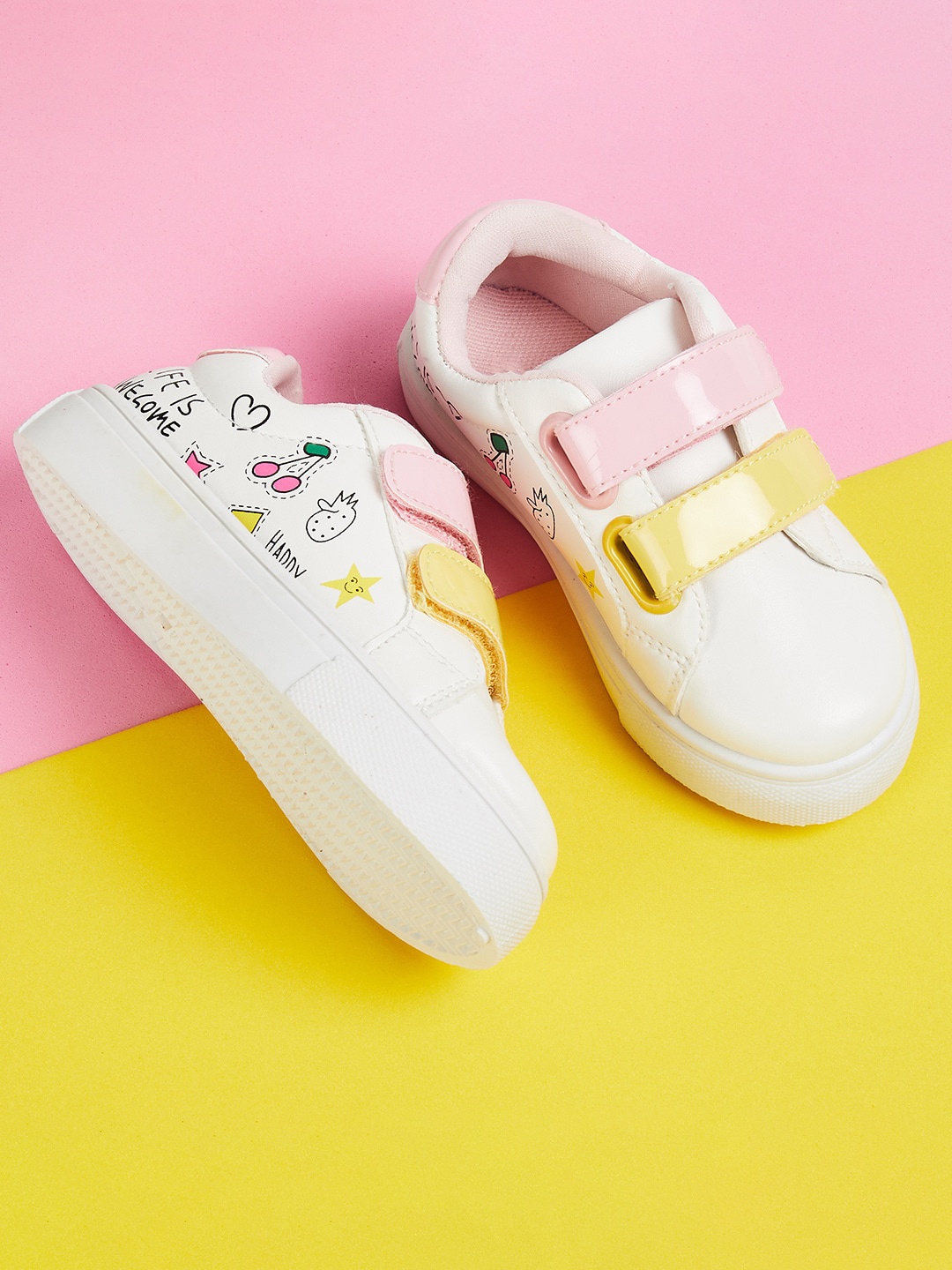 

Fame Forever by Lifestyle Girls Printed PU Sneakers, Pink