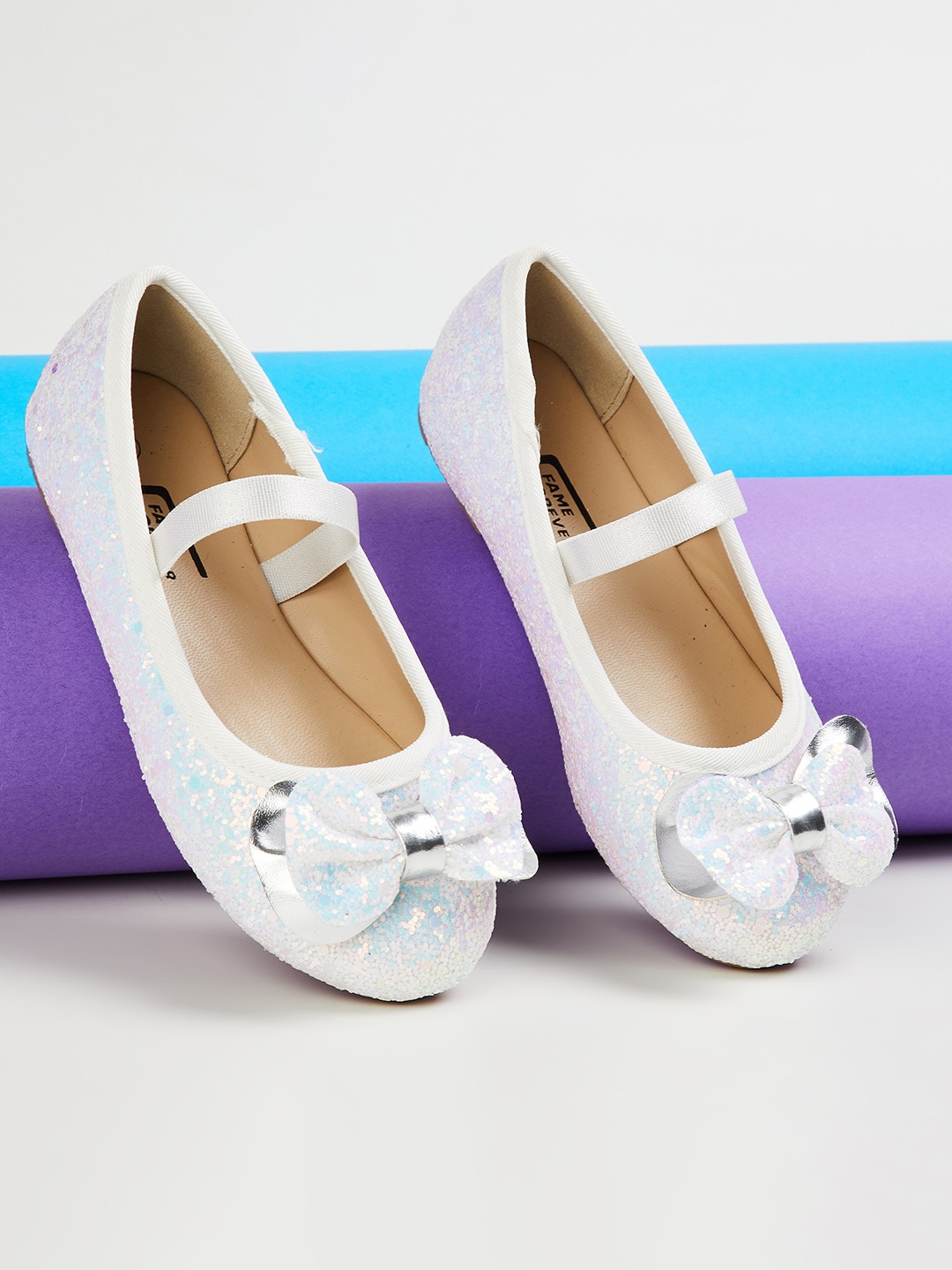 

Fame Forever by Lifestyle Girls White Woven Design PU Slip-On Sneakers