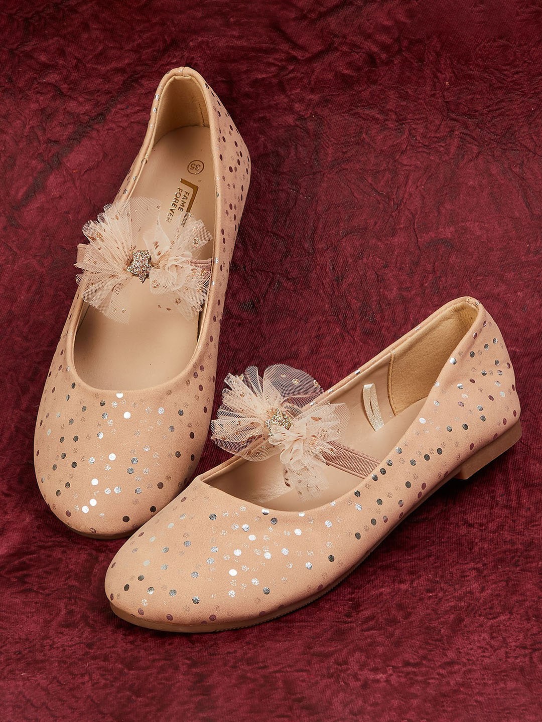 

Fame Forever by Lifestyle Girls Embellished Ballerinas Flats, Beige