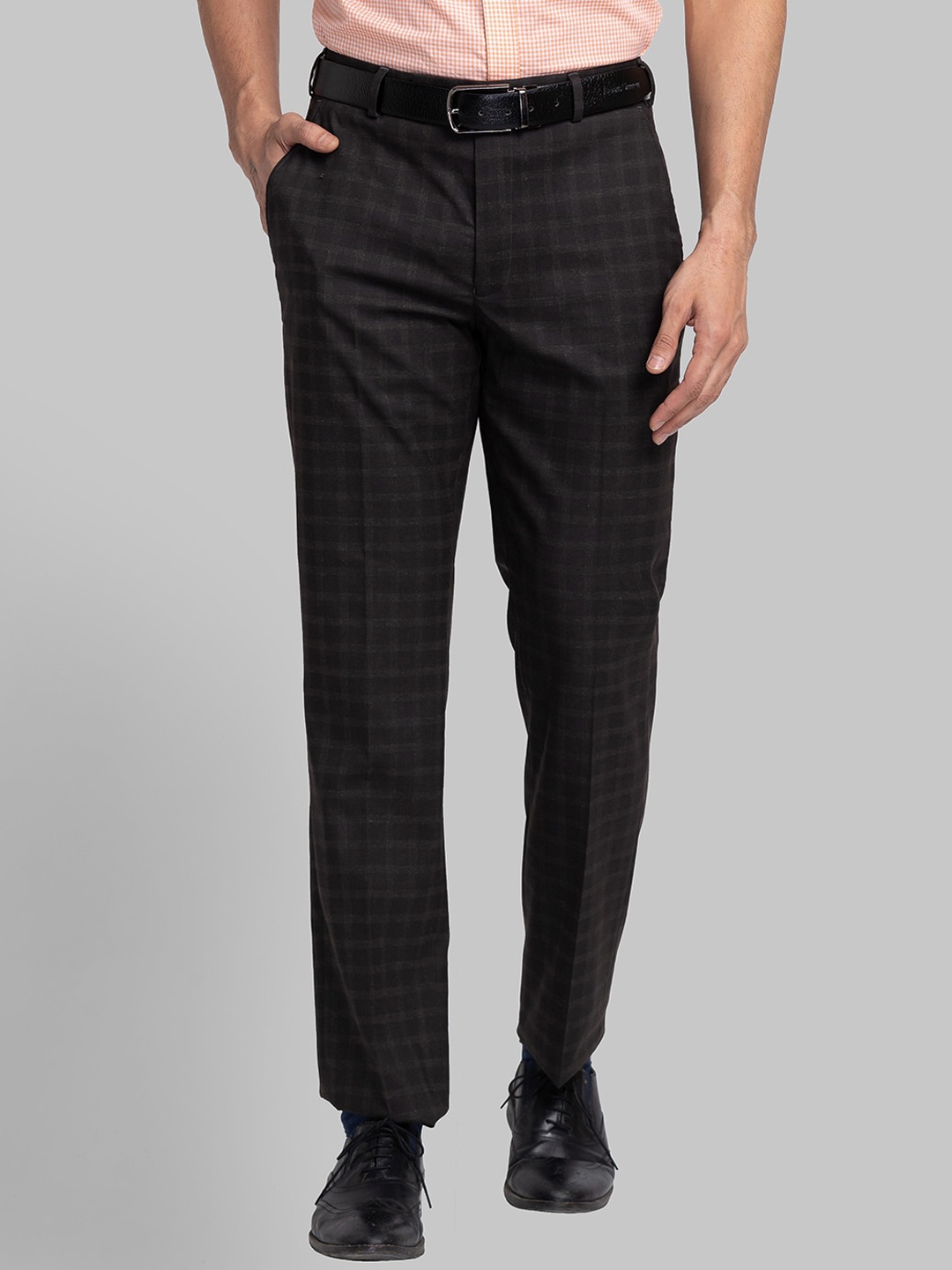 

Park Avenue Men Checked Formal Trouser, Brown