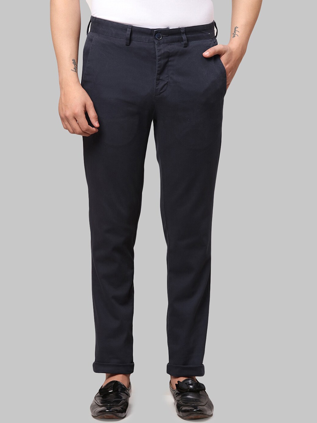 

Park Avenue Men Cotton Trousers, Blue