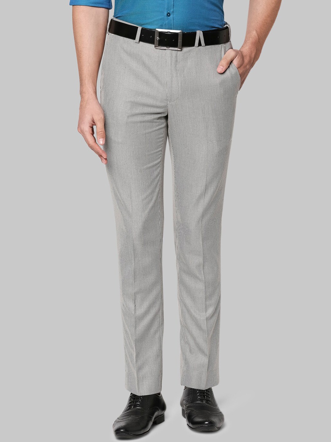 

Park Avenue Men Grey Slim Fit Formal Trousers