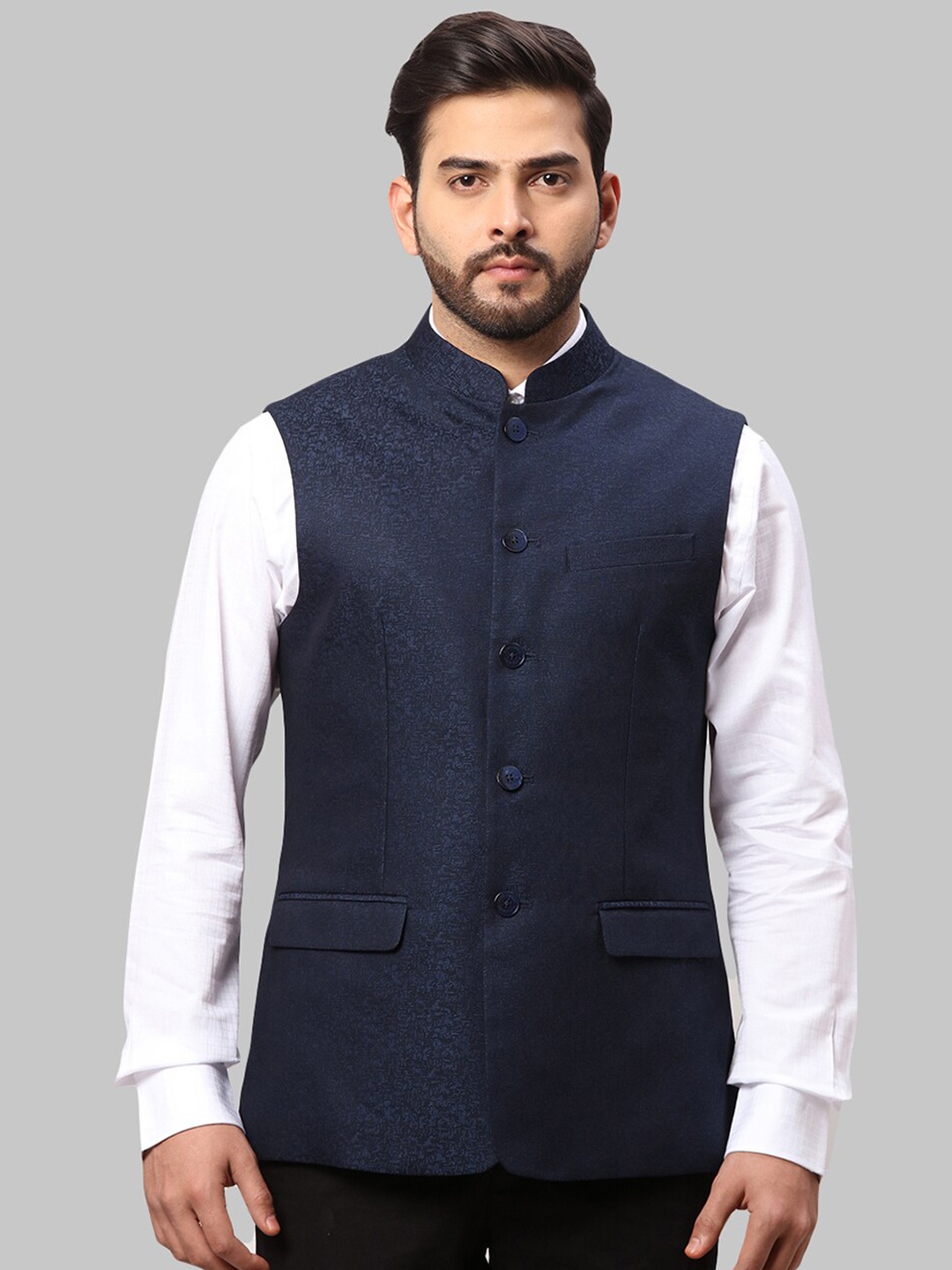 

Park Avenue Men Nehru Jackets, Navy blue