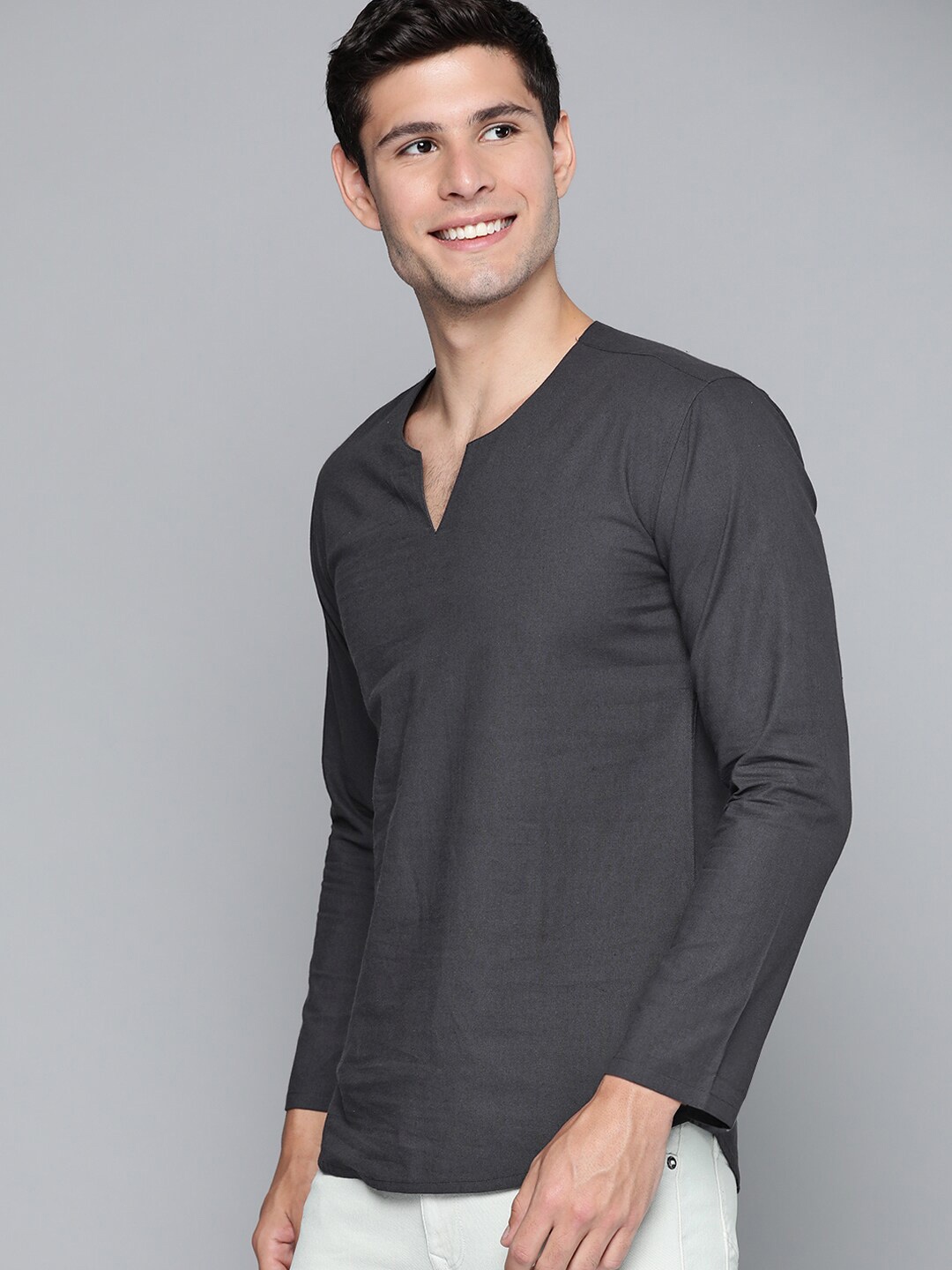 

HERE&NOW Men Cotton T-shirt, Black
