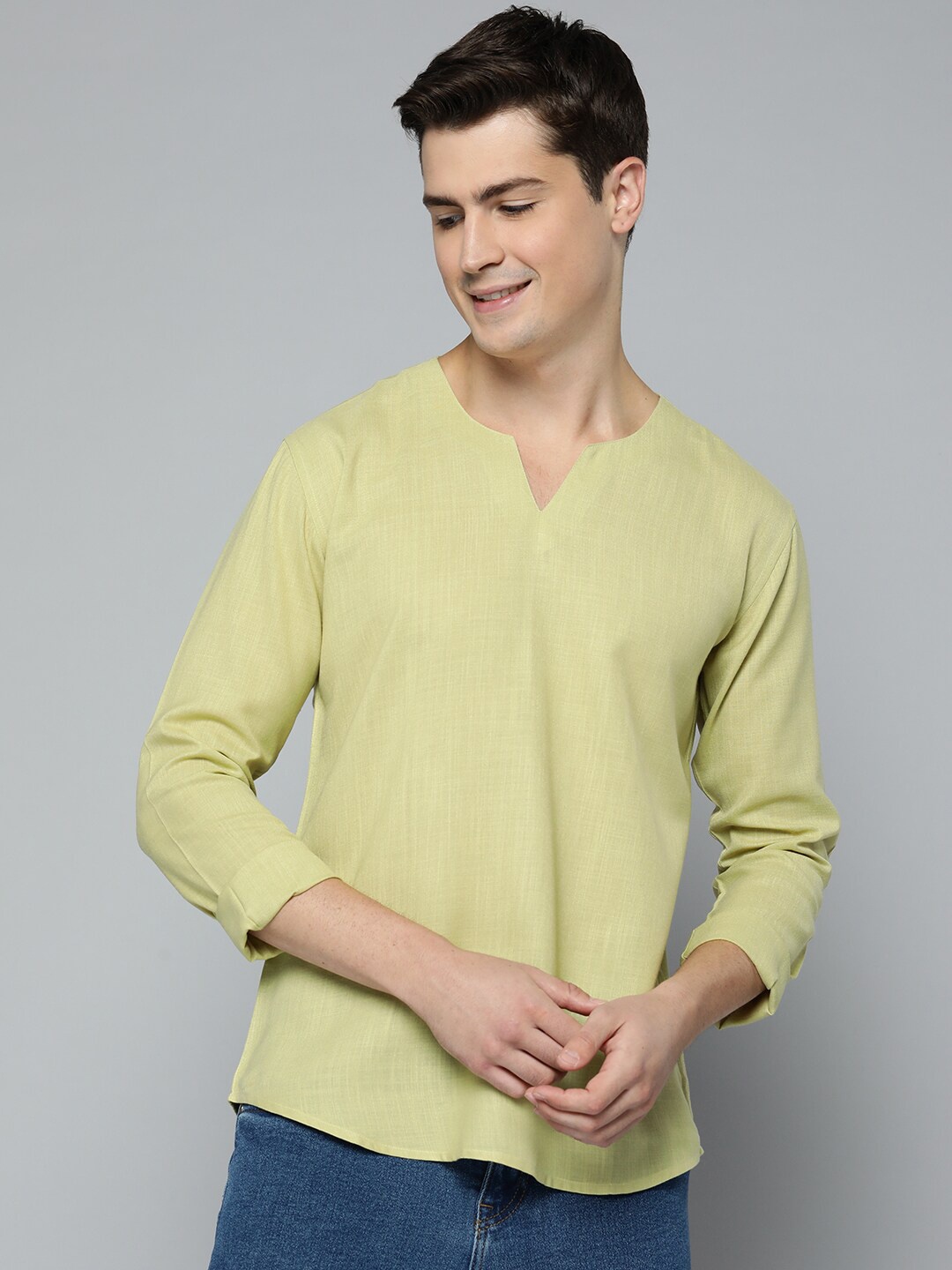 

HERE&NOW Men Cotton T-shirt, Beige