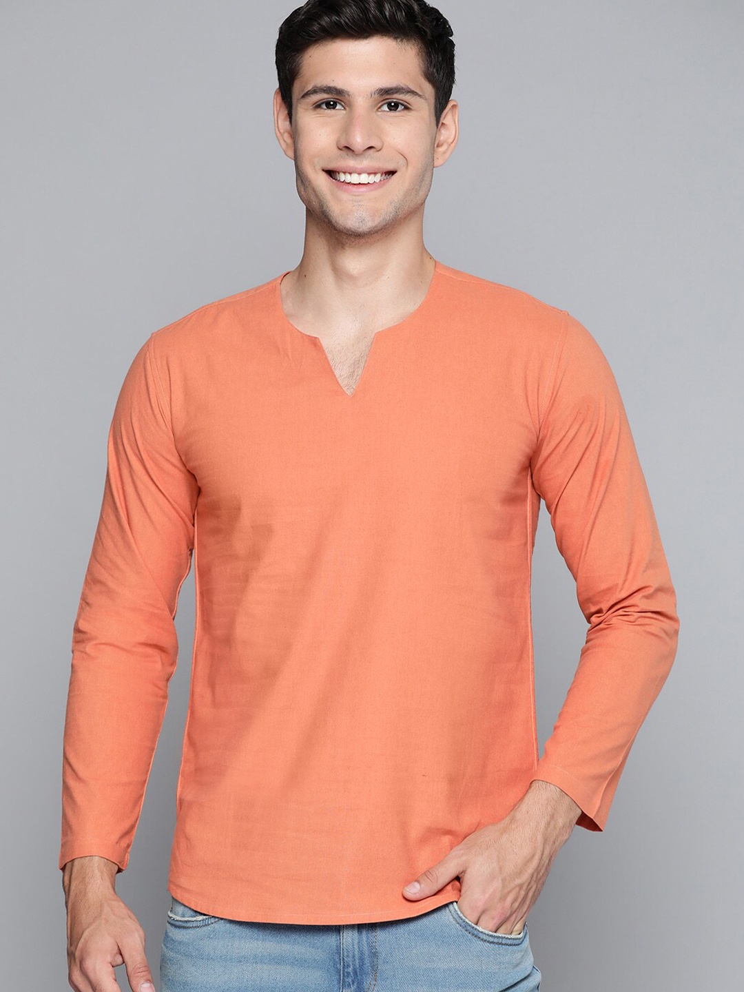 

HERE&NOW Men Cotton T-shirt, Rust