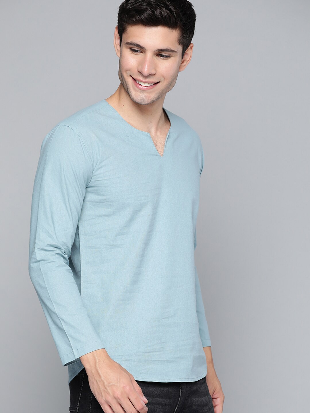 

HERE&NOW Men Cotton T-shirt, Blue