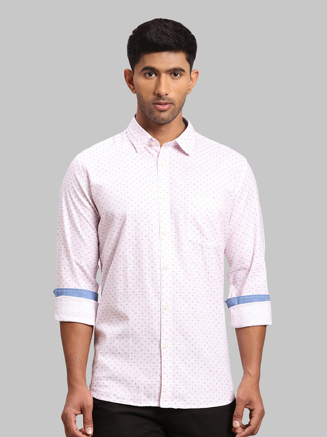 

Parx Slim Fit Printed Cotton Casual Shirt, Red