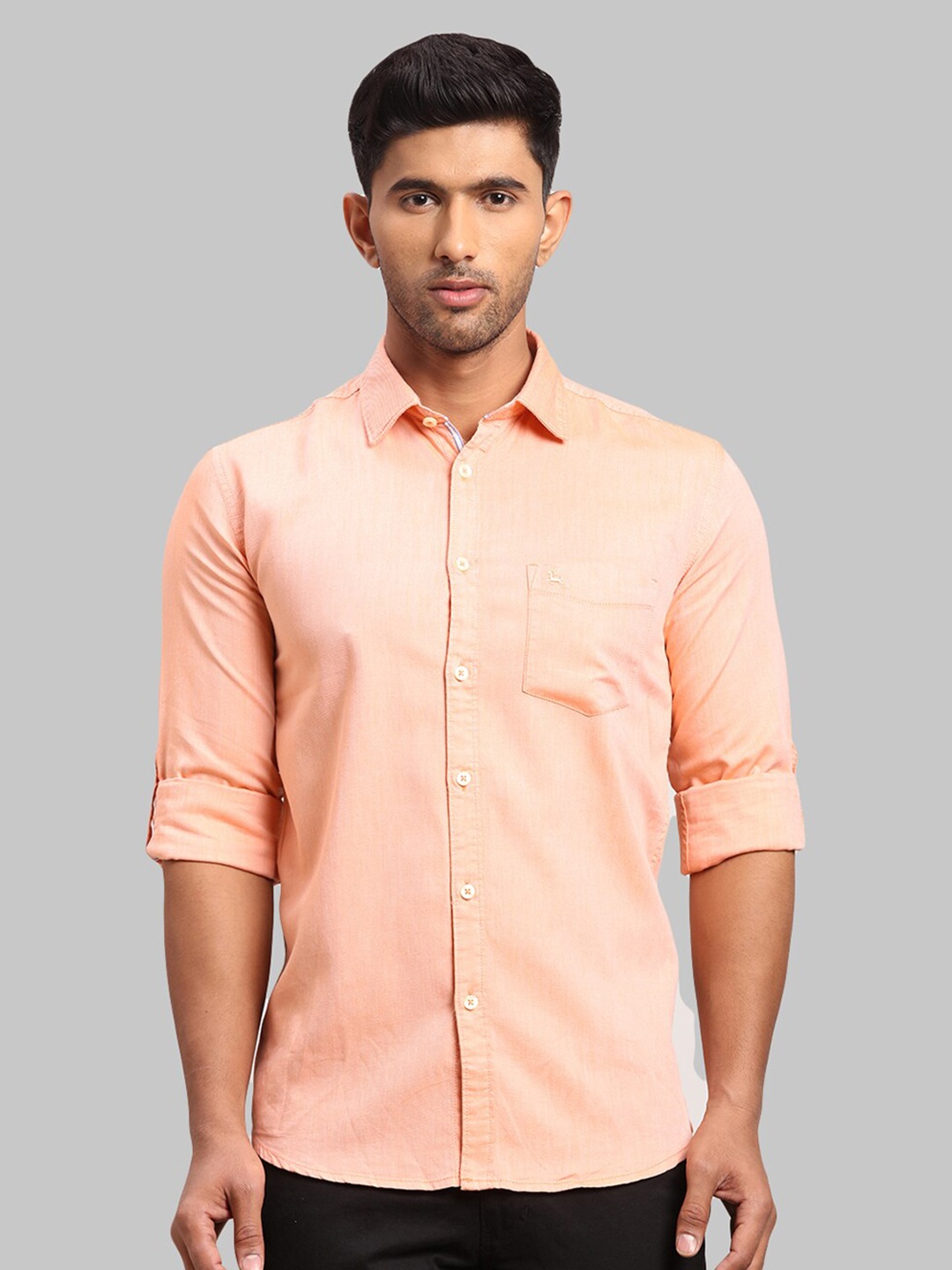 

Parx Men Slim Fit Cotton Casual Shirt, Orange