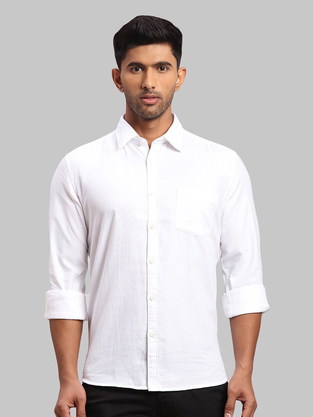 

Parx Men Slim Fit Cotton Casual Shirt, White