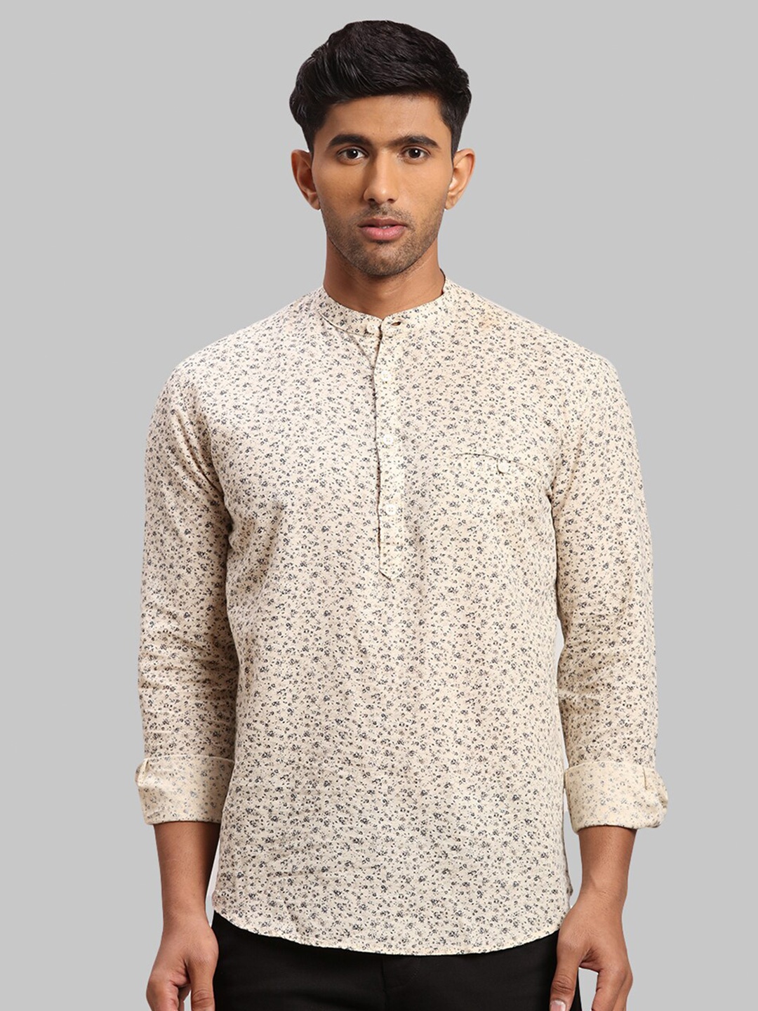 

Parx Slim Fit Floral Printed Cotton Casual Shirt, Beige