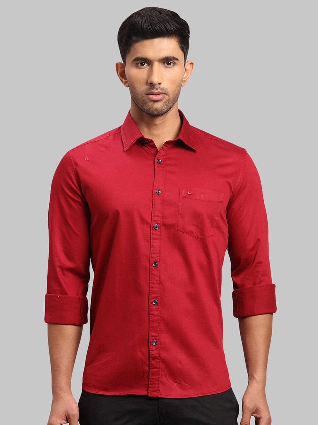 

Parx Men Slim Fit Cotton Casual Shirt, Red