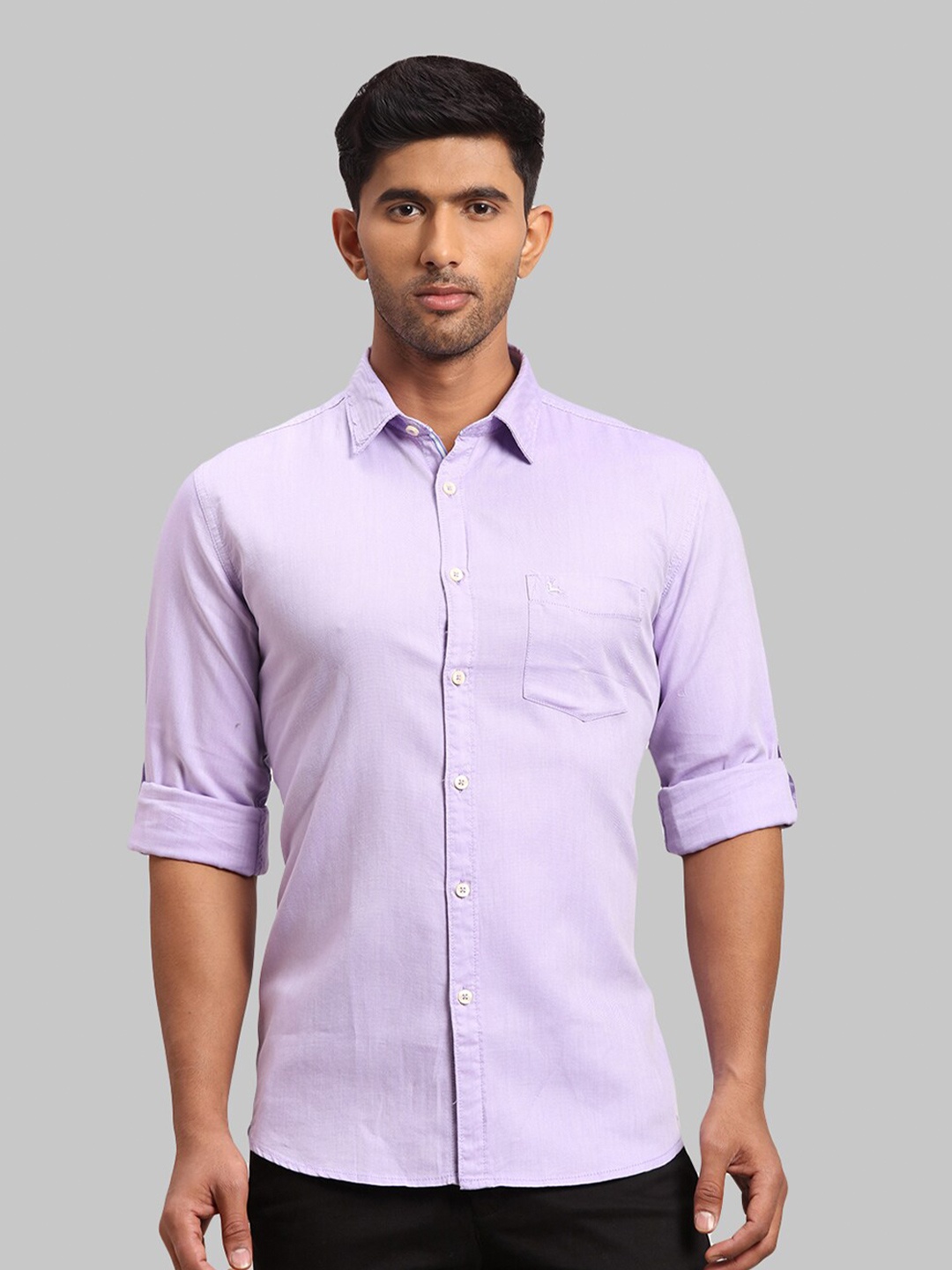 

Parx Men Slim Fit Cotton Casual Shirt, Purple