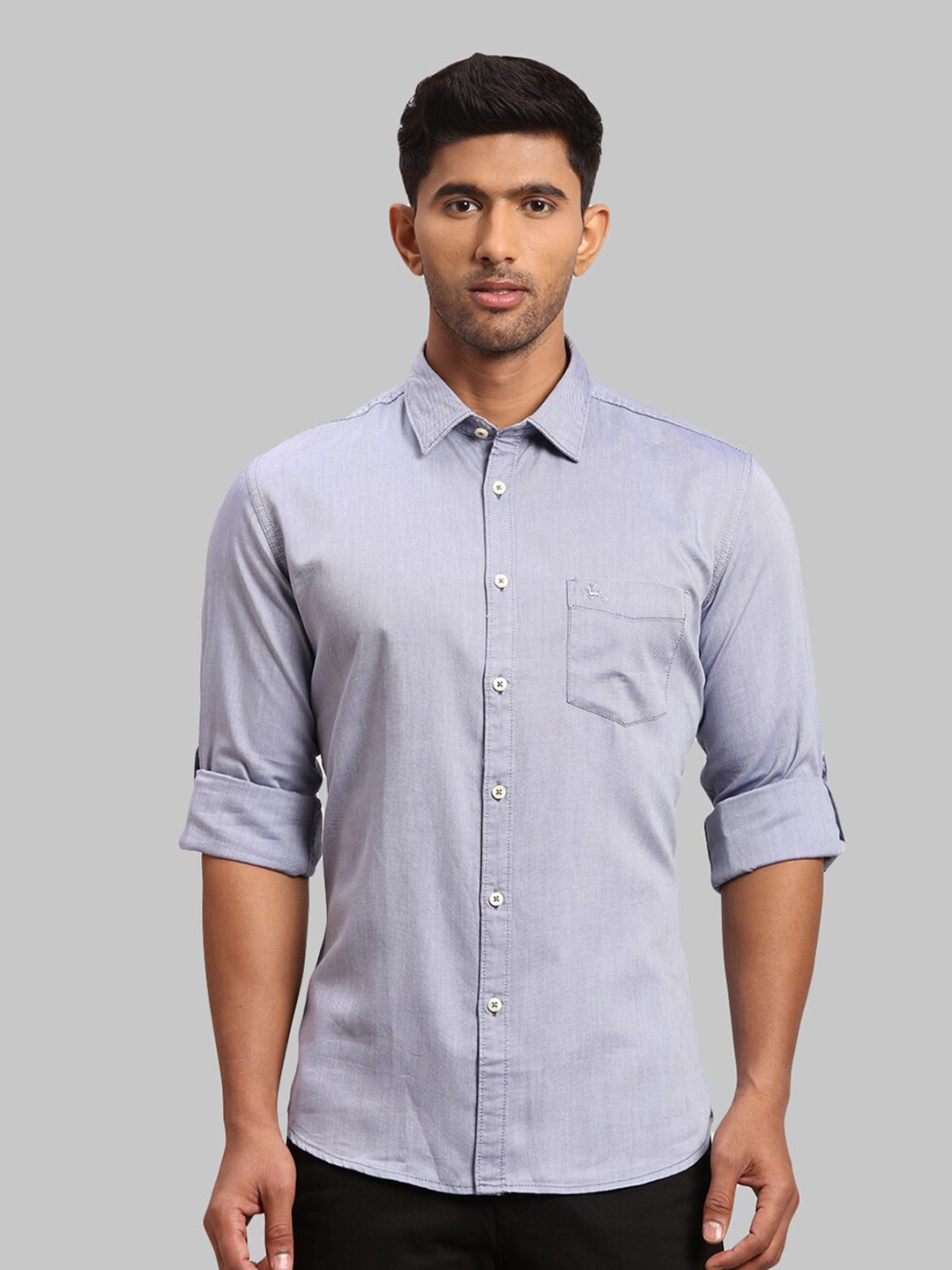 

Parx Men Slim Fit Cotton Casual Shirt, Blue