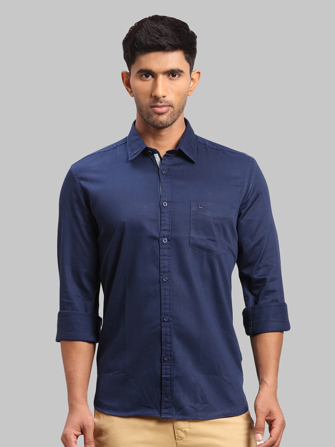 

Parx Men Slim Fit Cotton Casual Shirt, Blue