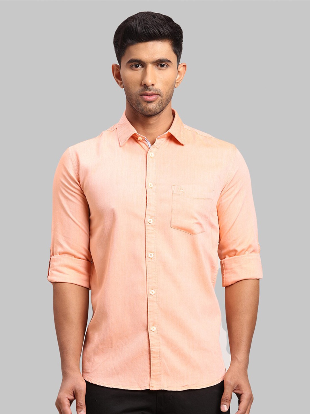 

Parx Men Slim Fit Cotton Casual Shirt, Orange