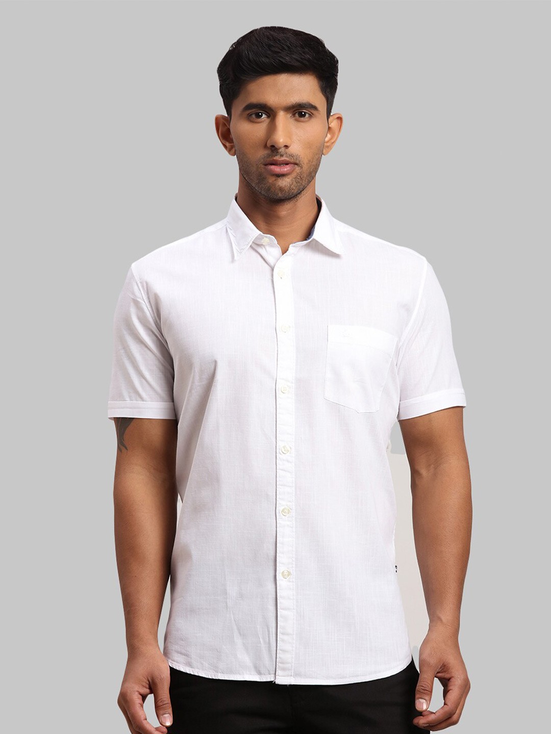 

Parx Men Slim Fit Cotton Casual Shirt, White