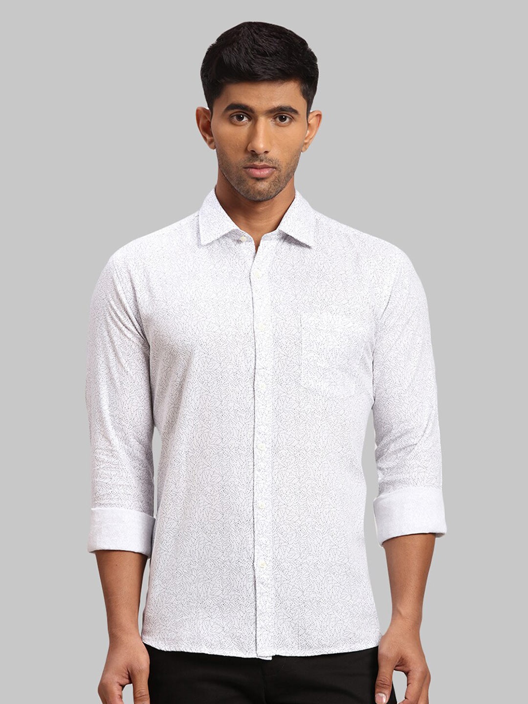 

Parx Men Slim Fit Printed Cotton Casual Shirt, White
