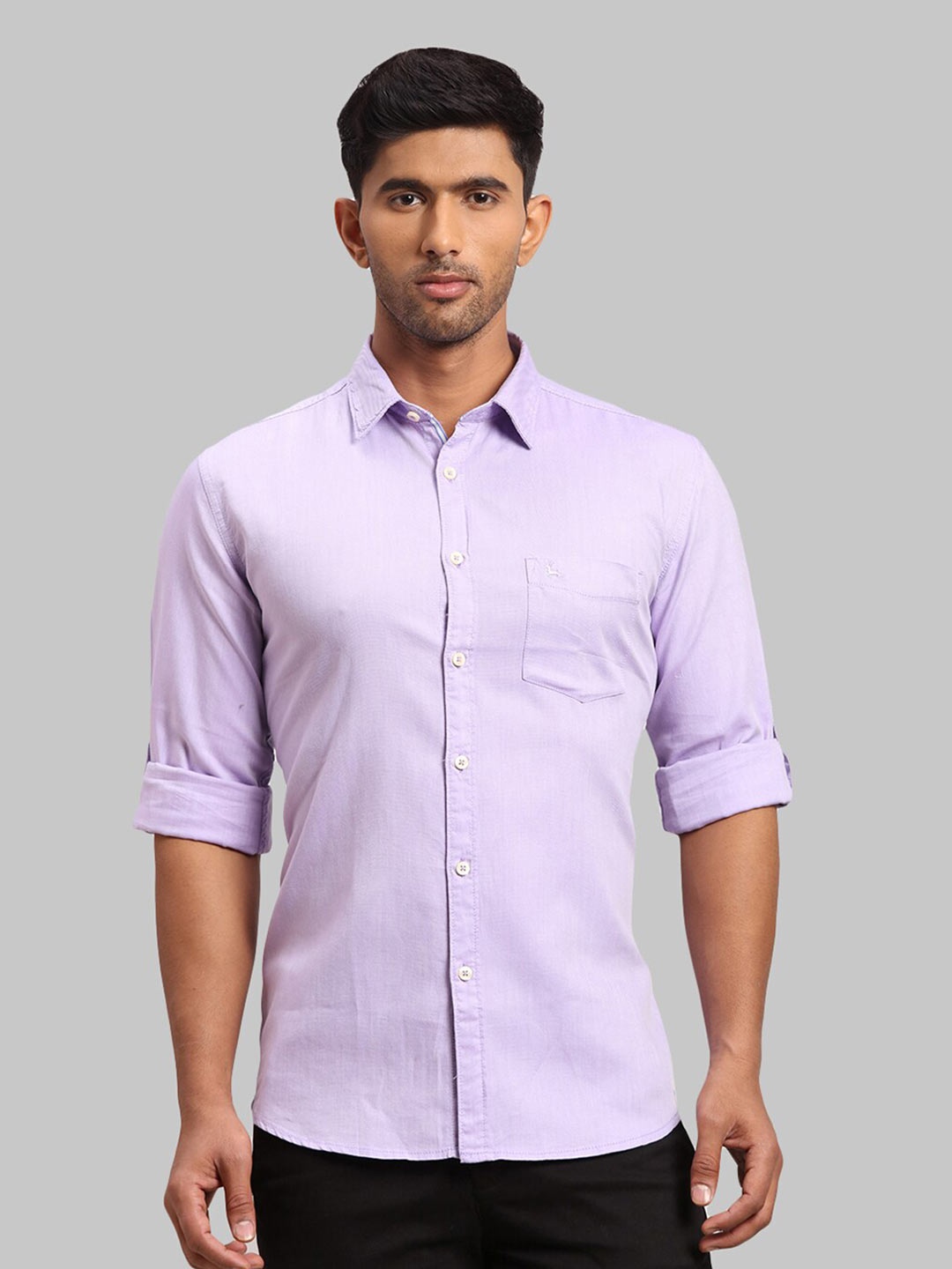 

Parx Men Slim Fit Cotton Casual Shirt, Purple